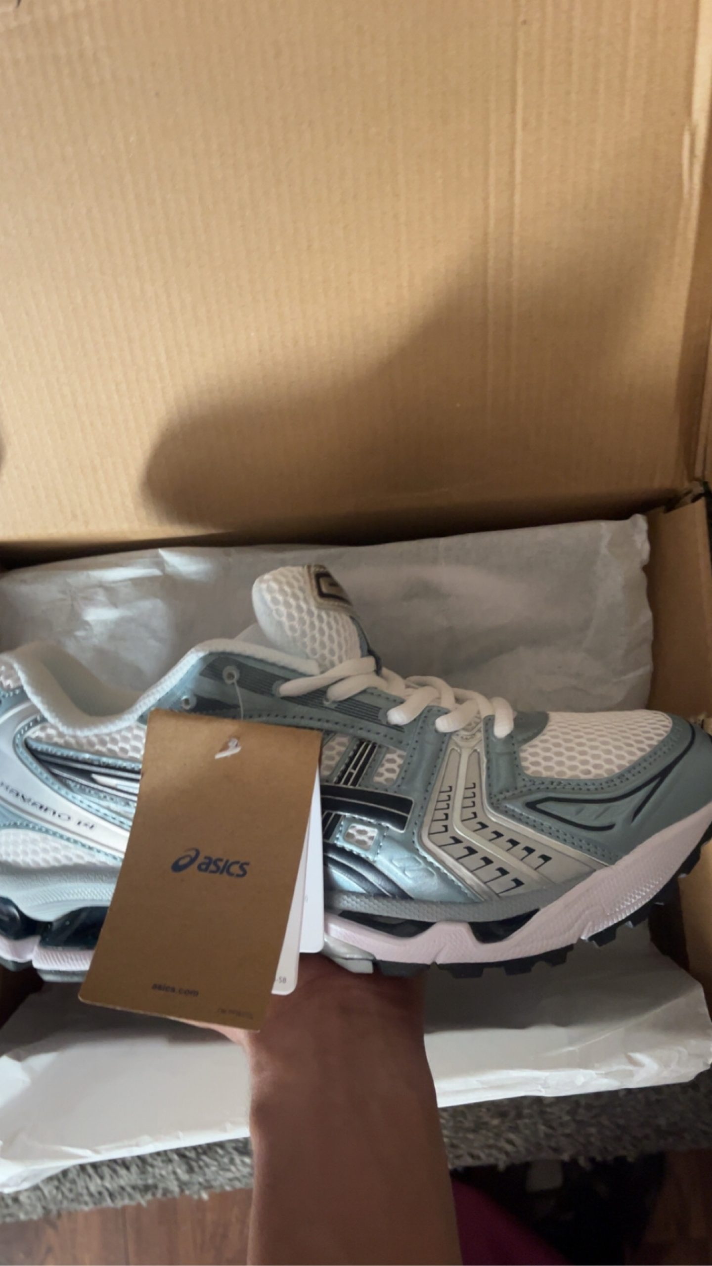 Asics White & Silver Gel-Kayano 14 UK 10 Running Trainers