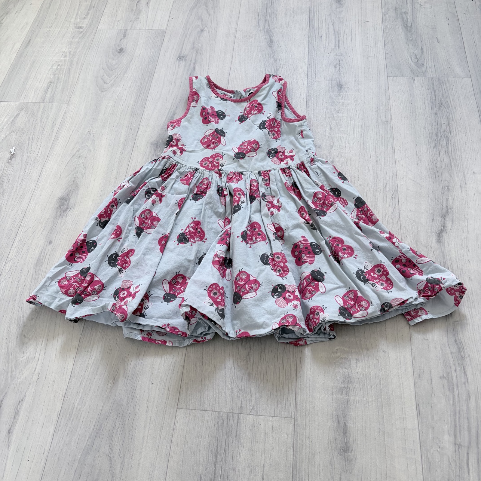 M&S Blue Mix Girls Ladybug Print Dress 5-6 Years