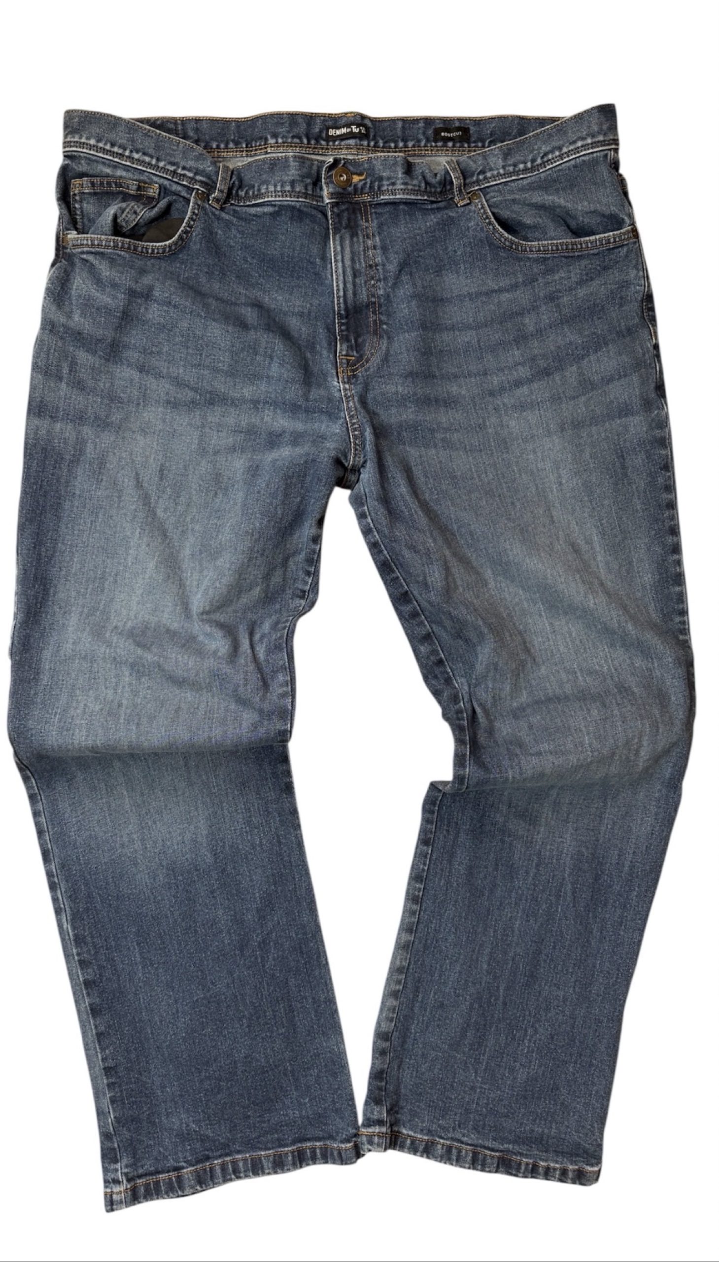 TU, Denim by TU, men’s jeans, bootcut jeans, blue denim, W42, L32, stretch jeans