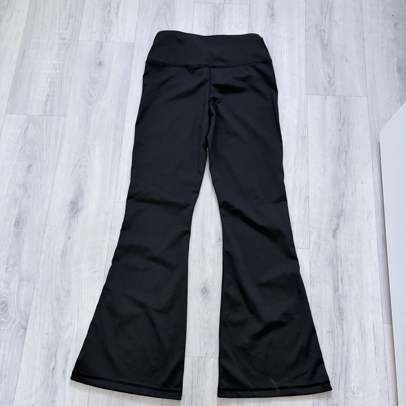 White Fox Black Flared Leggings Medium Polyester Elastane image 2