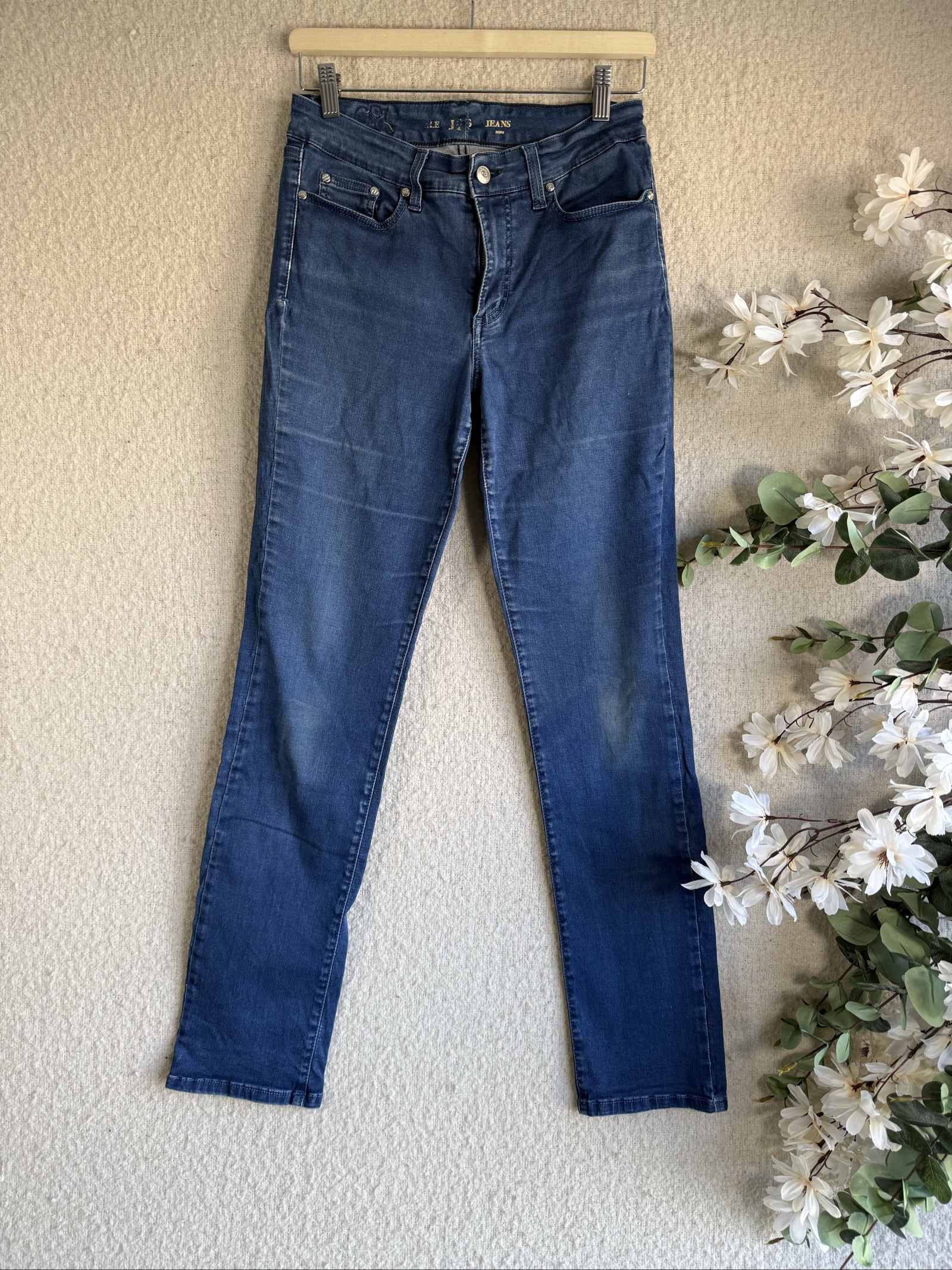 Jonny Q Blue Skinny Jeans UK 12 Mid Rise Stretch Denim Casual Everyday Fit