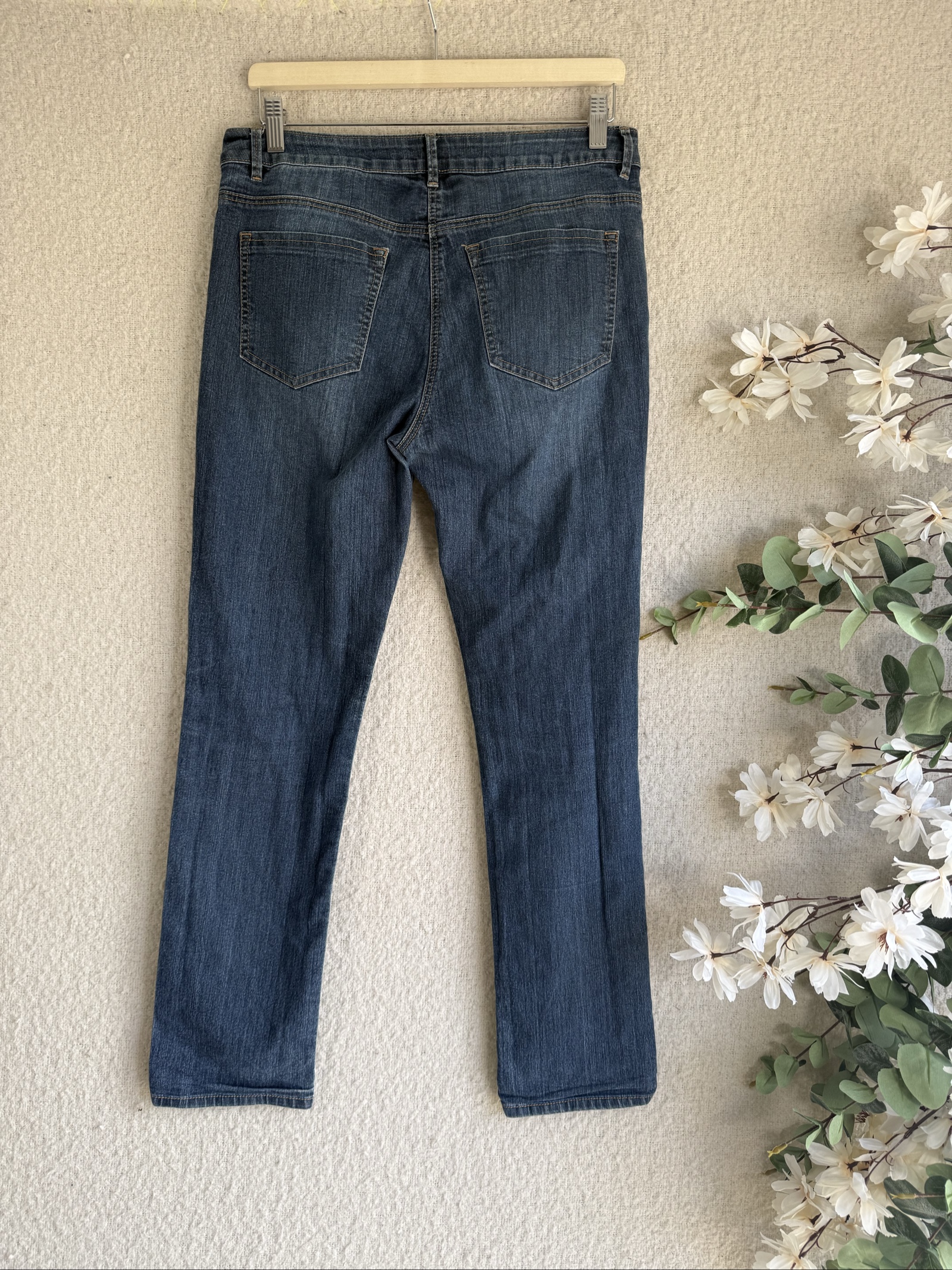 George Blue Straight Leg Denim Jeans Size 12 Classic Fit Quality Denim