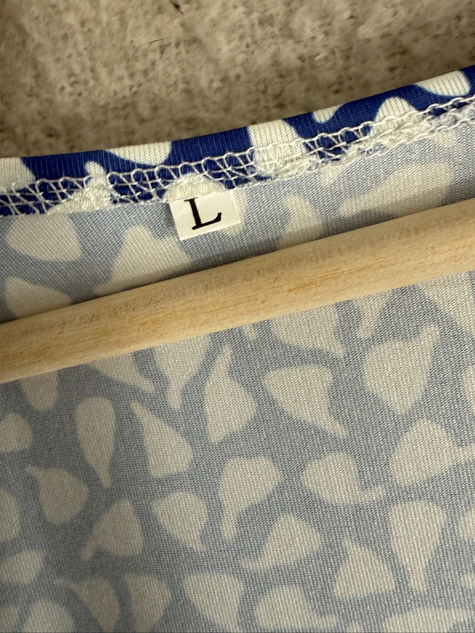 Blue & White Sleeveless Summer Midi Dress Large Soft Fabric Stylish Casual