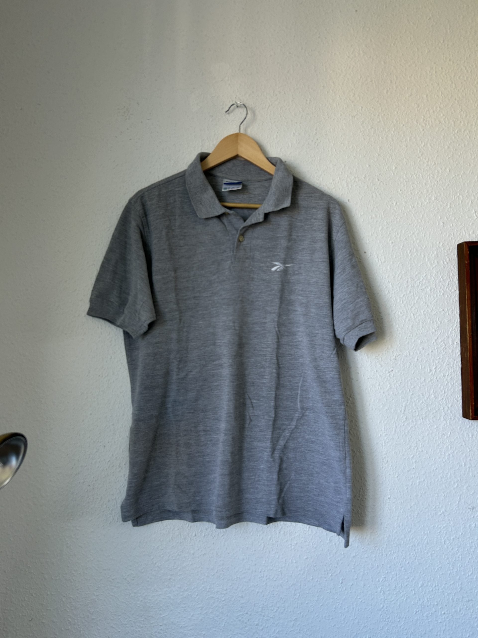 Reebok Grey Polo Shirt XS Classic Casual 2140