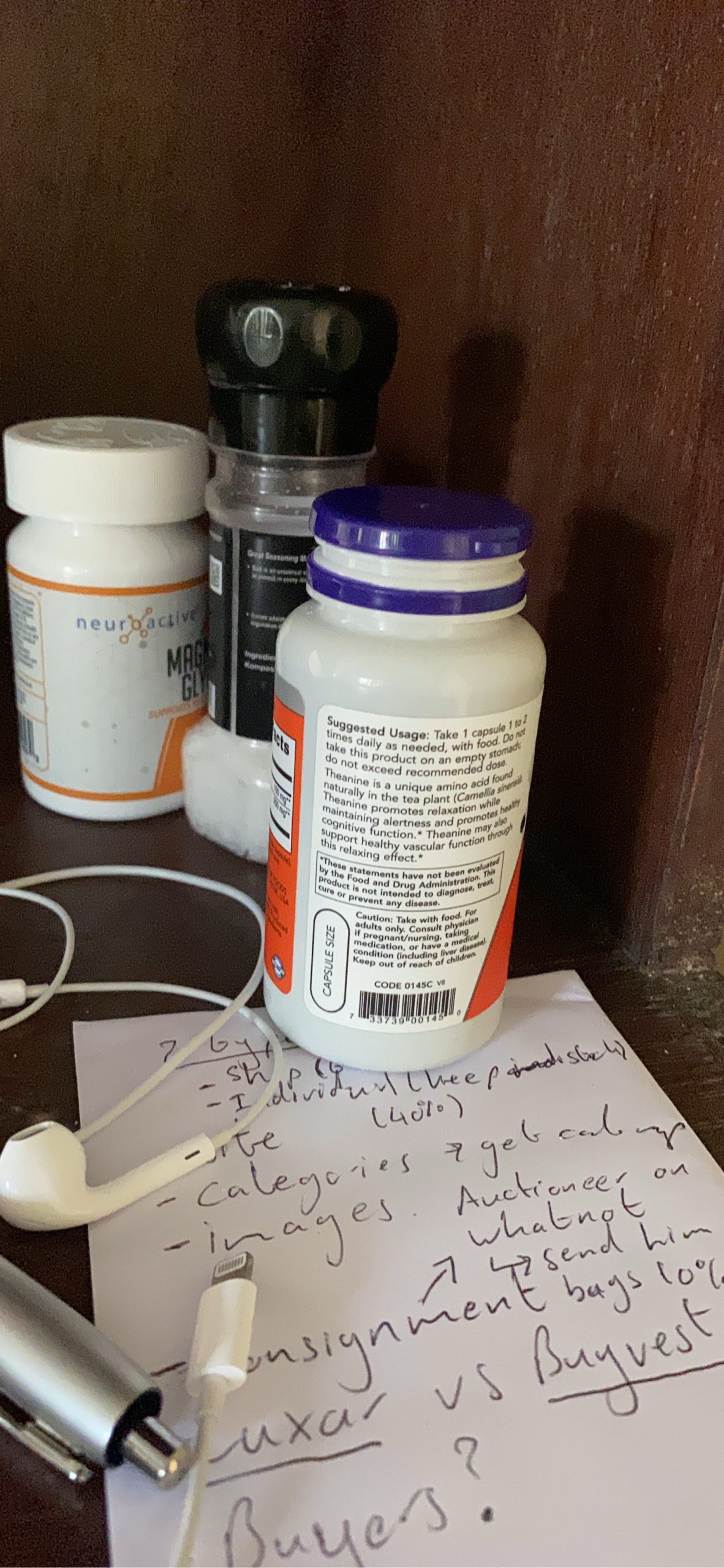 neuroactive White & Orange Supplement Bottle Capsule Size