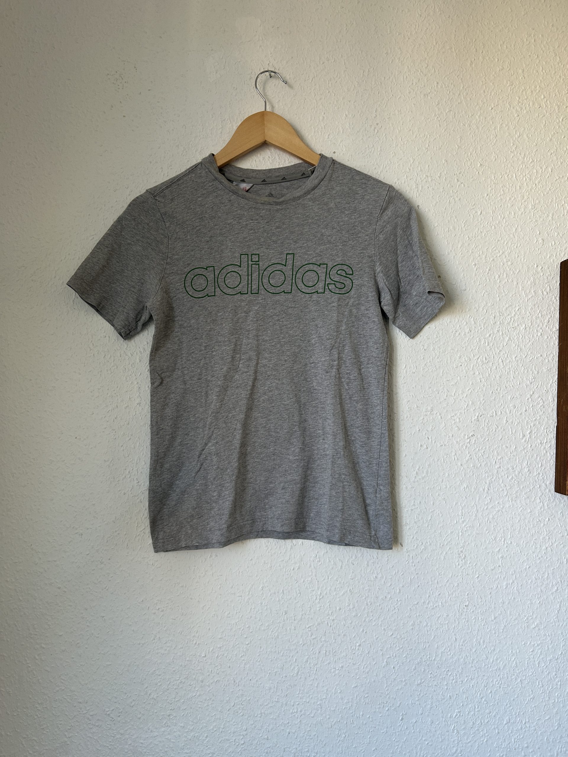 Adidas Grey Logo T-Shirt M Cotton