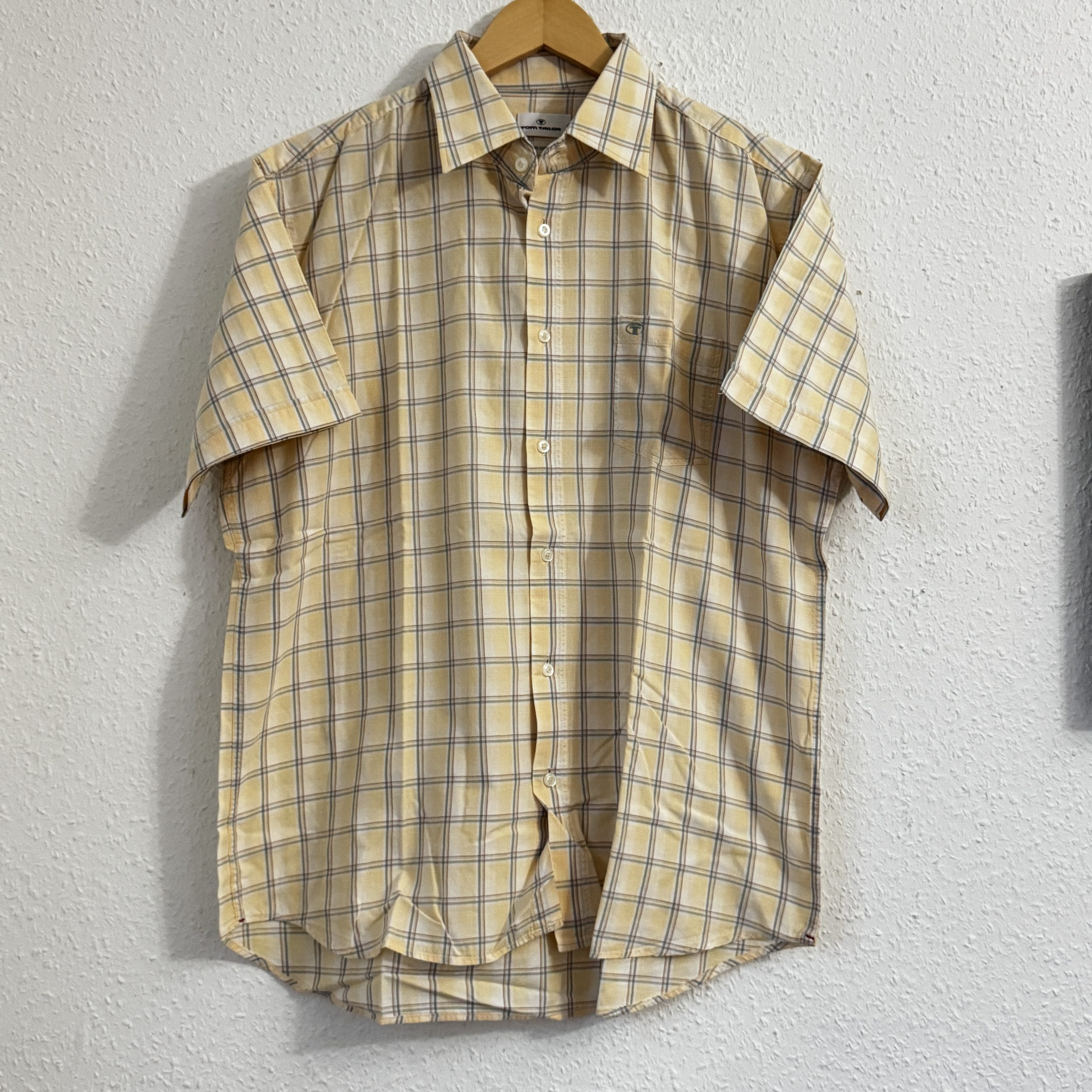 Tom Tailor Yellow Checked Cotton Shirt XL- 2189