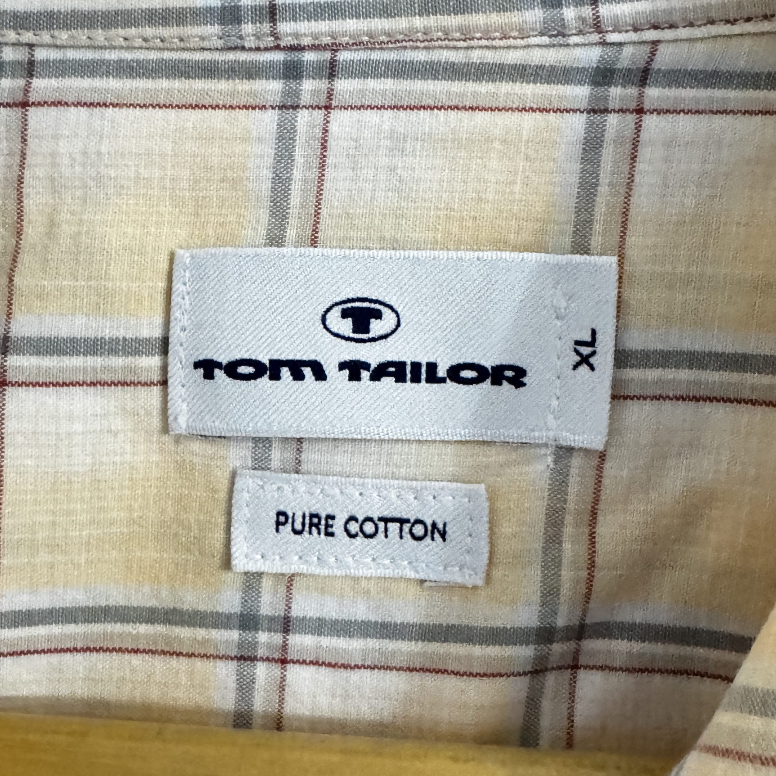 Tom Tailor Yellow Checked Cotton Shirt XL- 2189 image 4