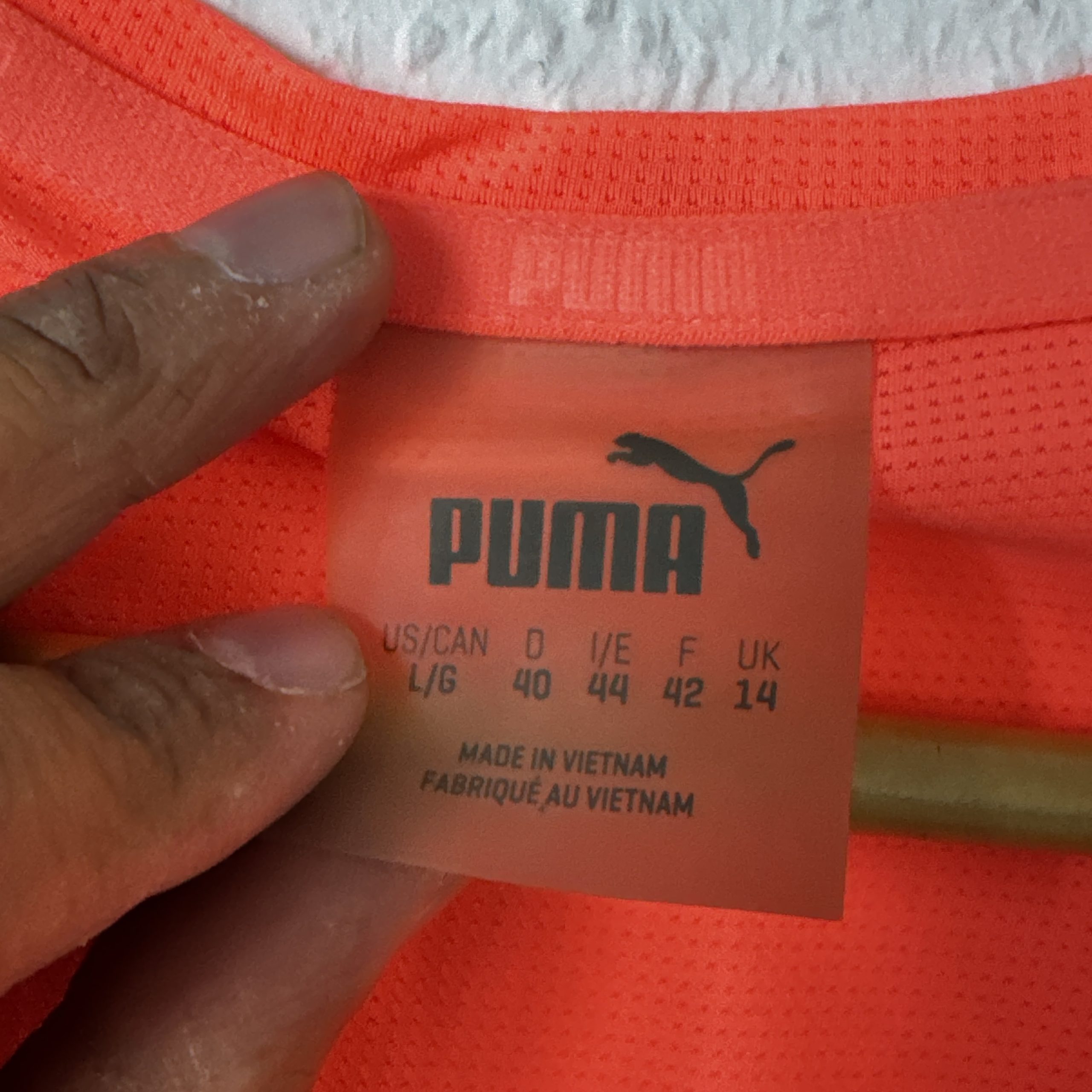 Puma Coral Pink Sports T-Shirt UK 14 V-Neck Breathable- 2182 image 4