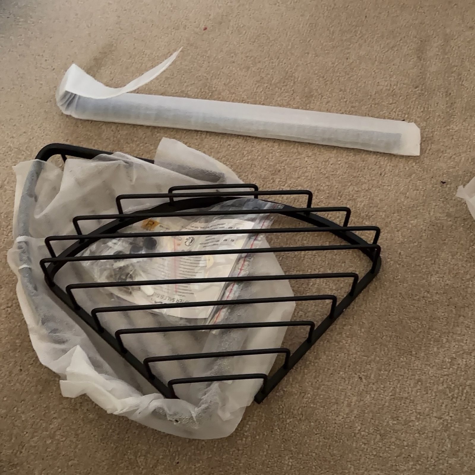 Black Metal Corner Shelf Rack