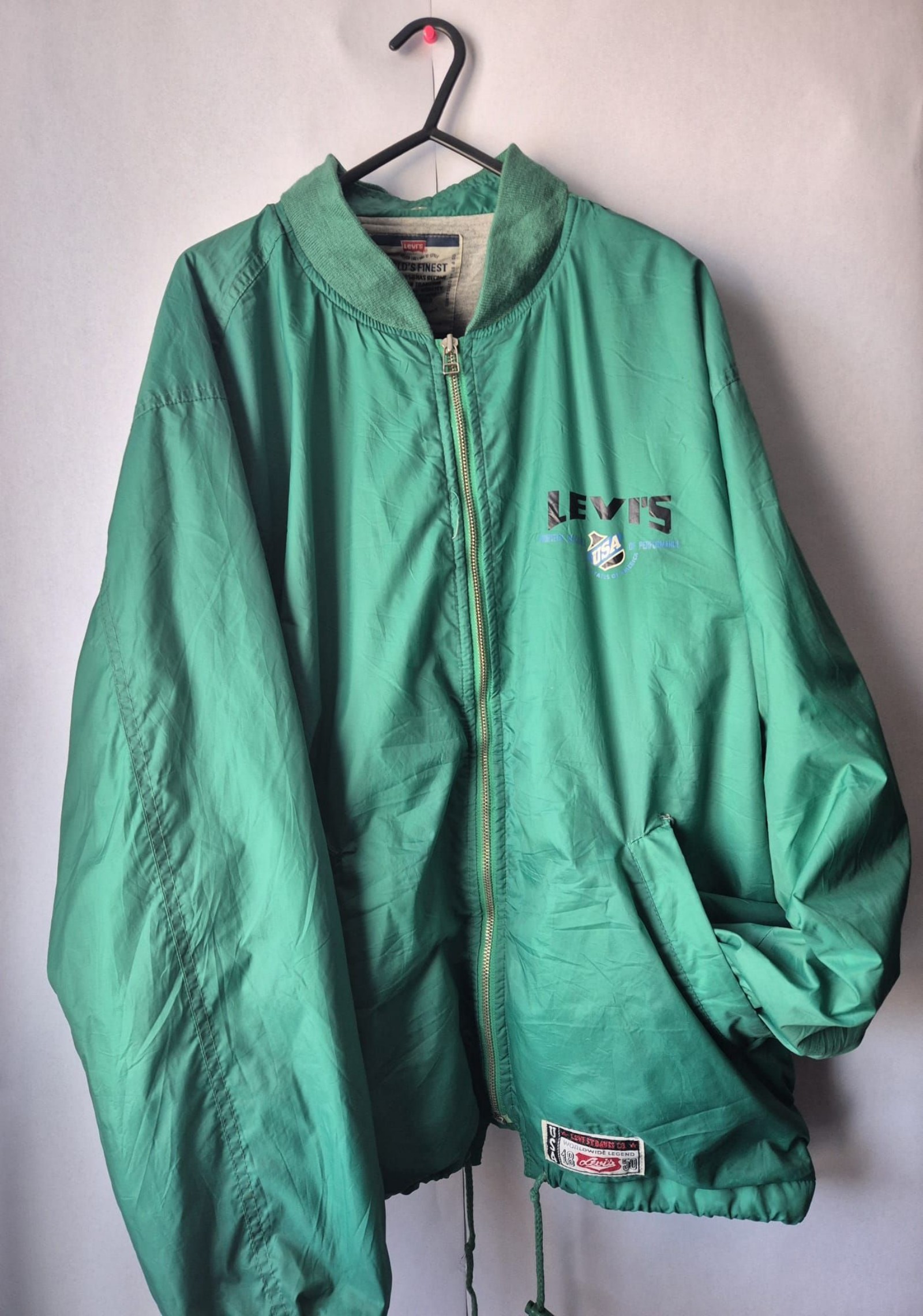 Levi's Green Sports League Bomber Jacket Large Men's