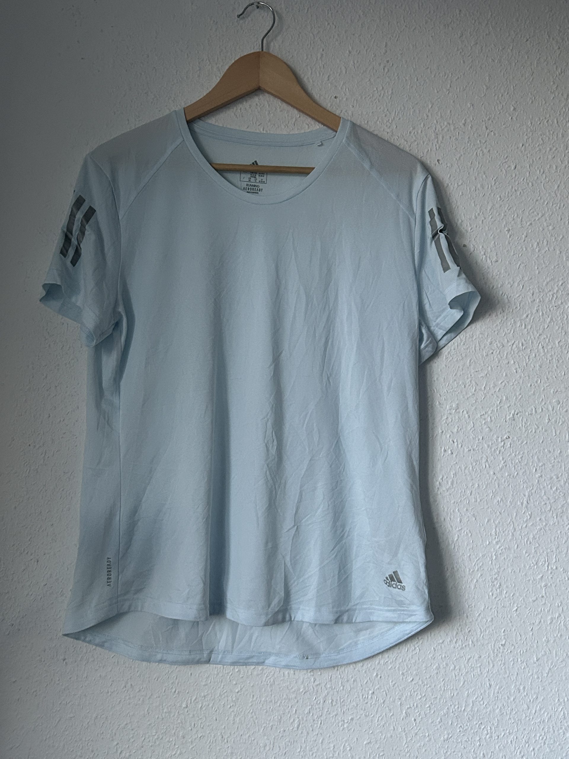 Adidas Light Blue Activewear Sports T-Shirt M Lightweight