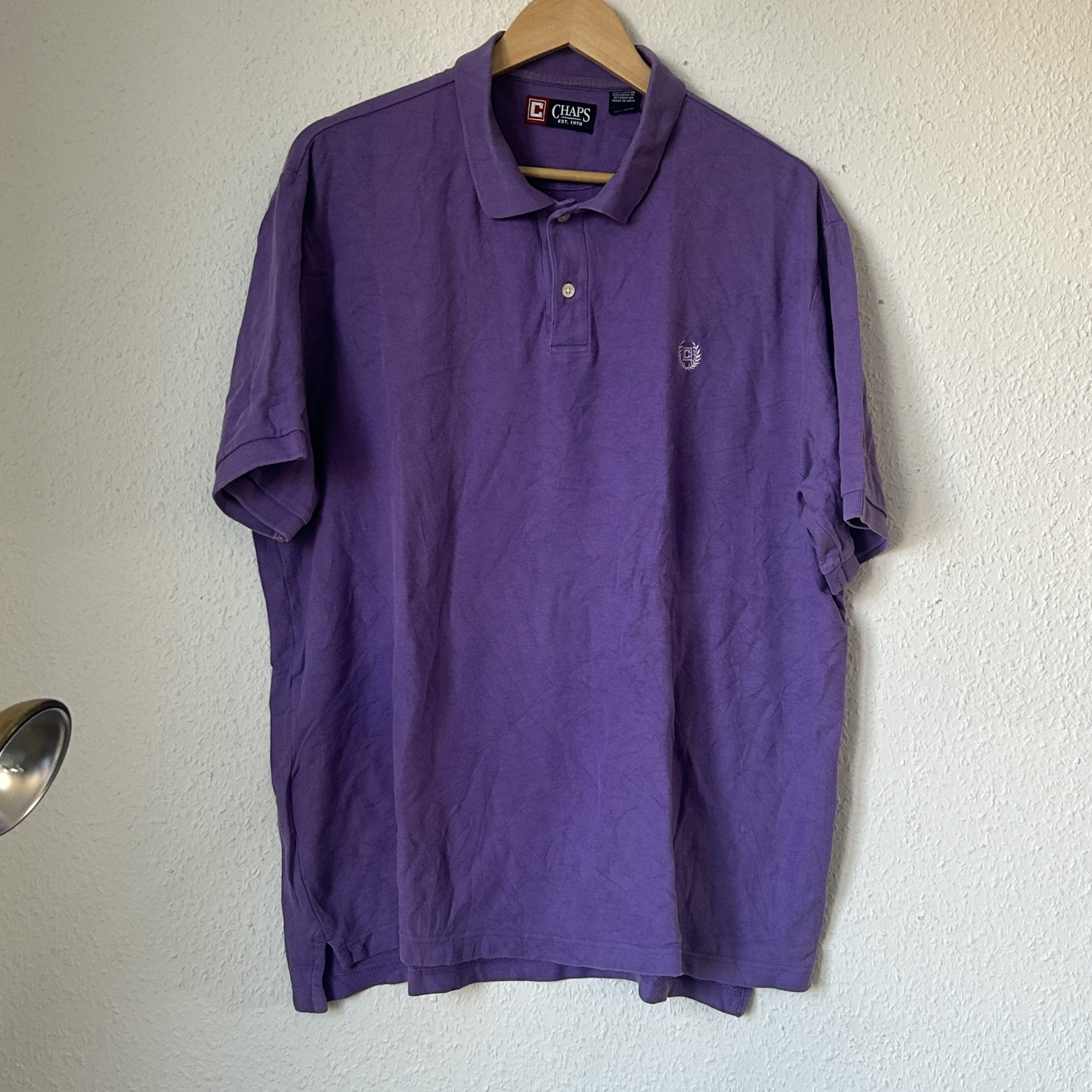 Chaps Purple Cotton Polo Shirt XL Casual Classic - 2150