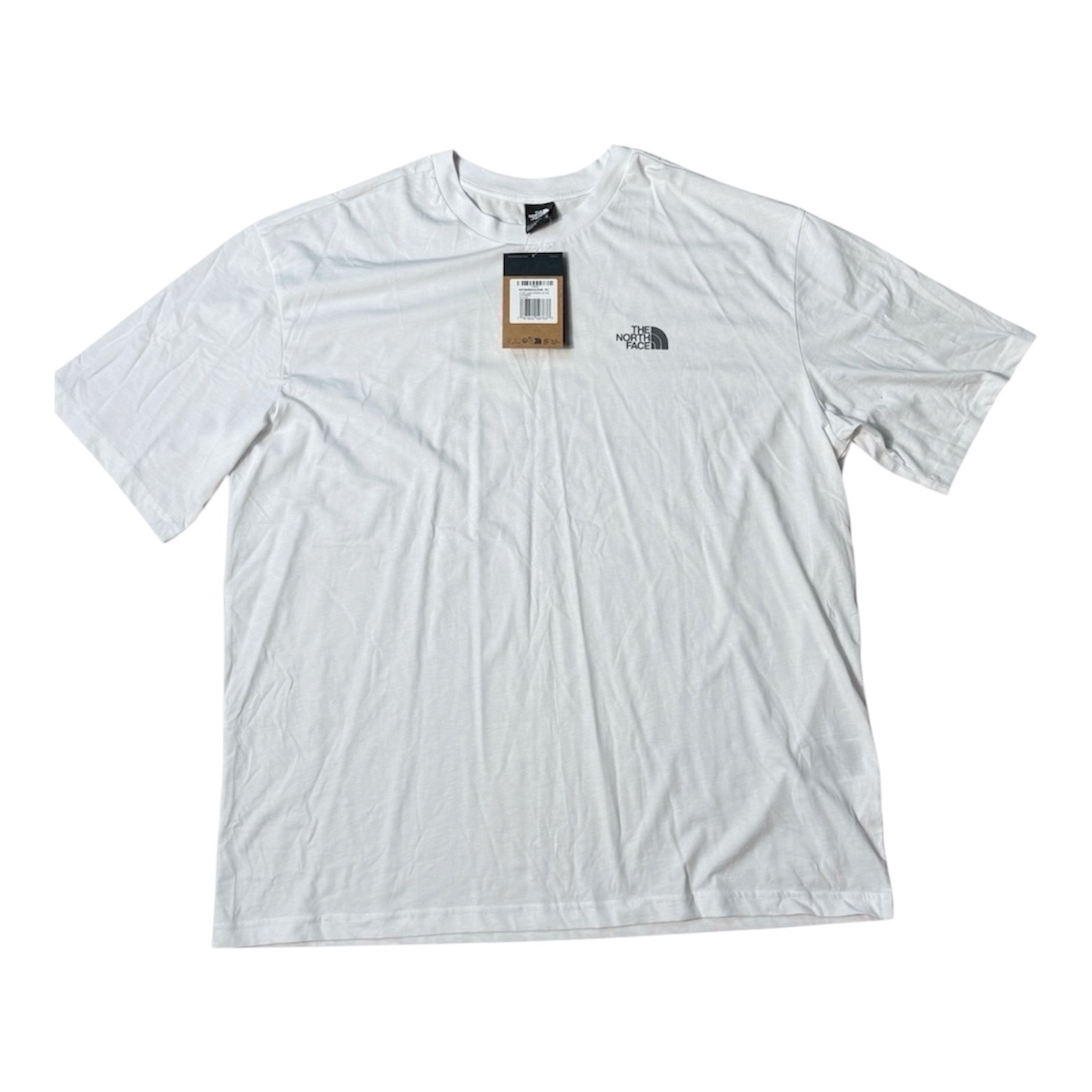 The North Face T-Shirt XL White Box Logo Graphic Never Stop Exploring Oversized