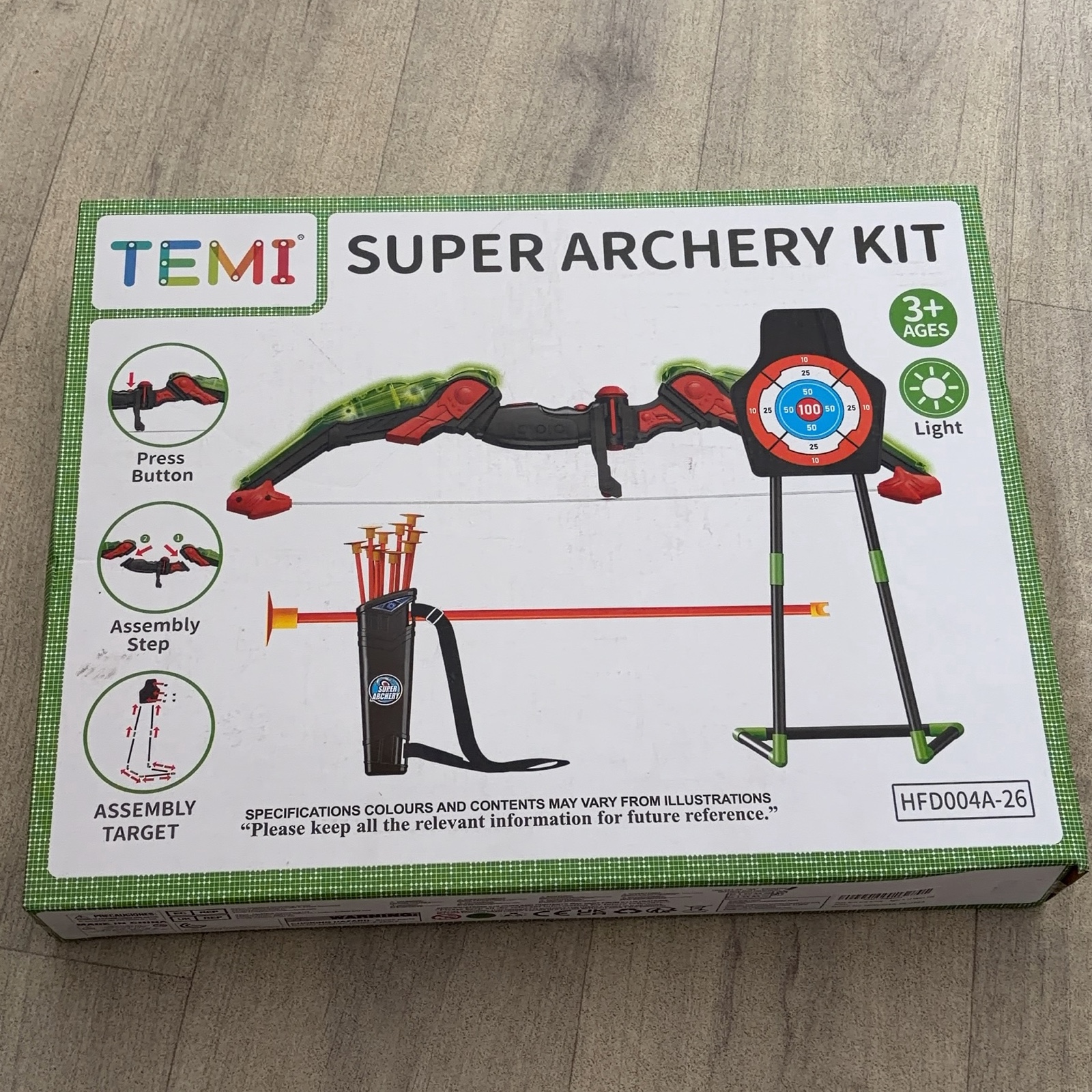 Temi Super Archery Kit Kids 3+ Years with Light Target