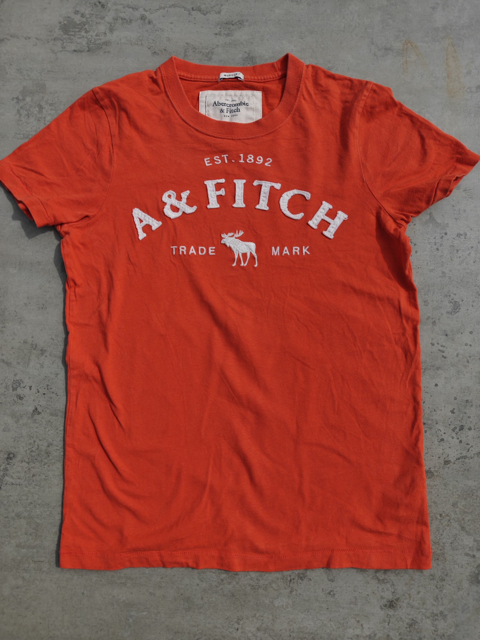Abercrombie & Fitch Orange Muscle Fit T-Shirt S