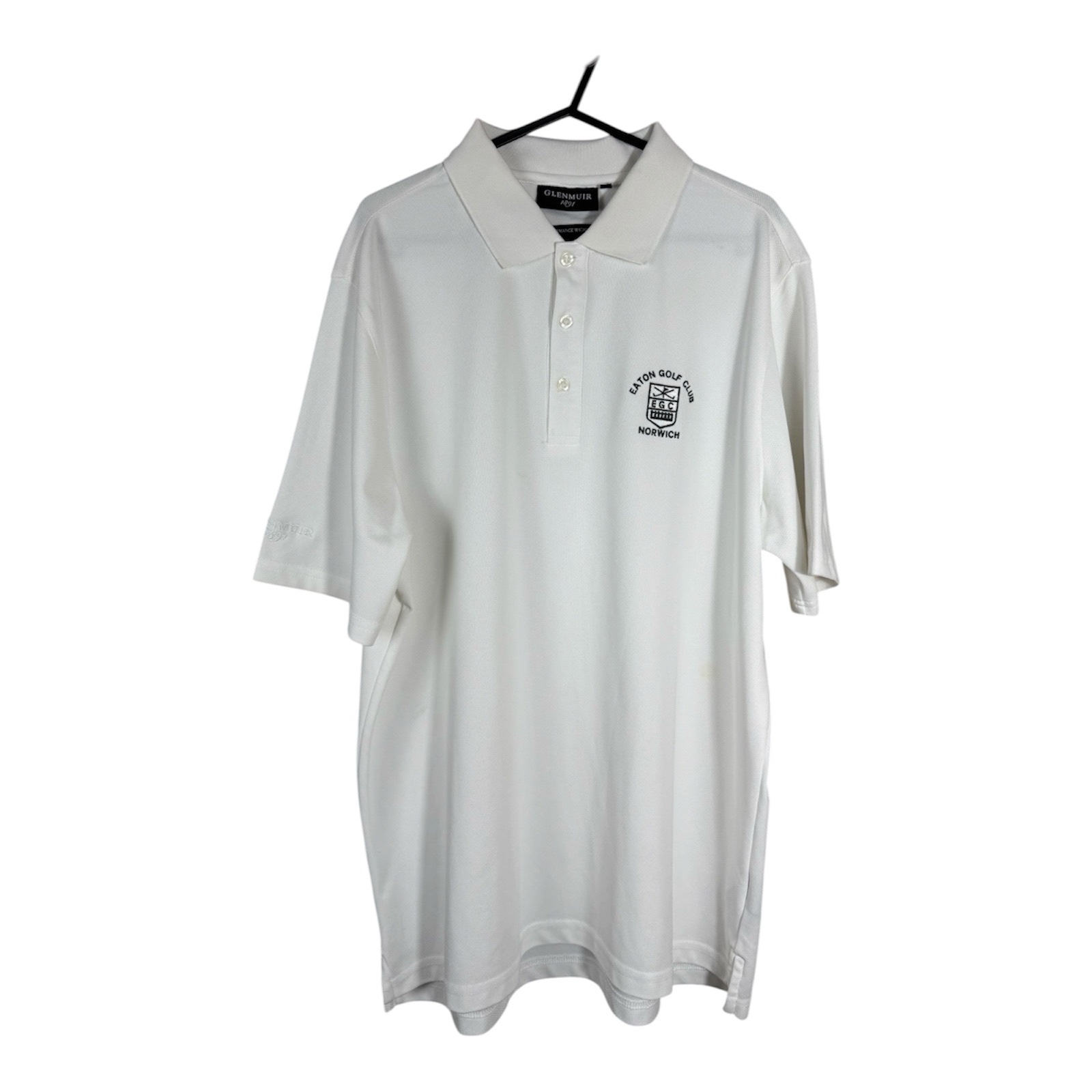 Glenmuir 1891 Golf Polo Shirt Large White Eaton Golf Club Norwich Performanc