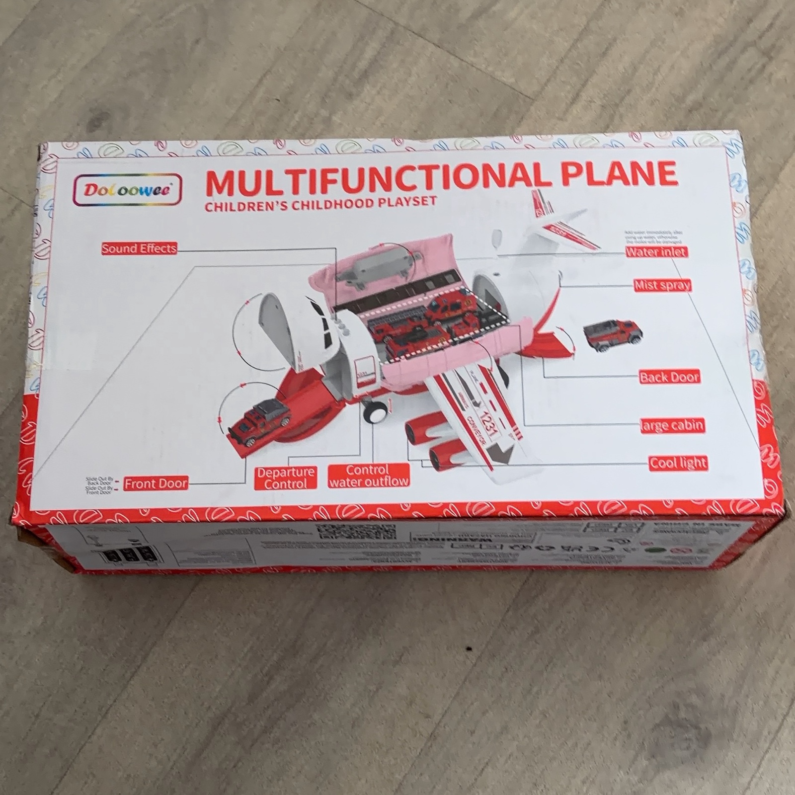 Doloowee Red, Pink & White Multifunctional Plane Kids Playset