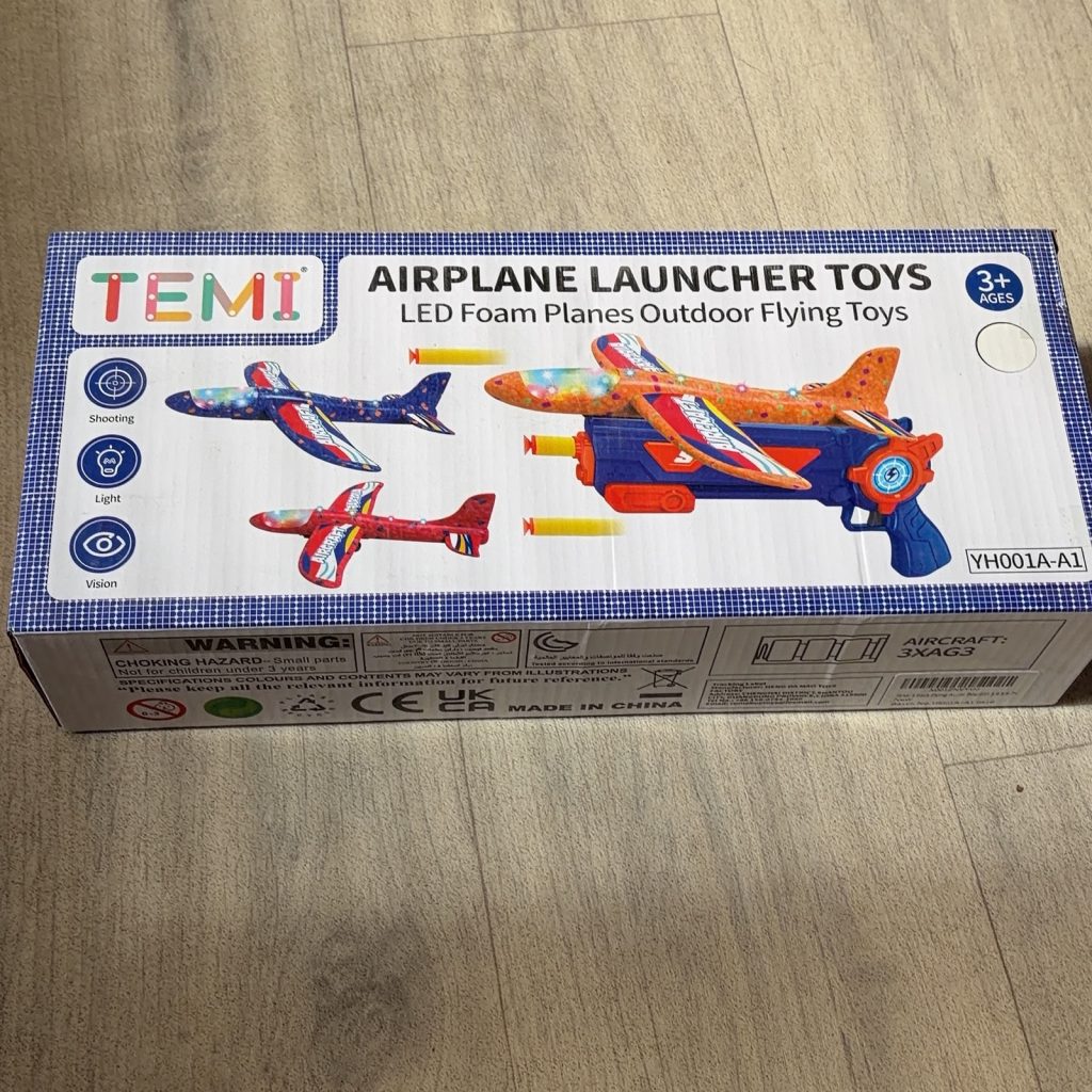 TEMI LED Foam Airplane Launcher Toys Kids 3+ Small