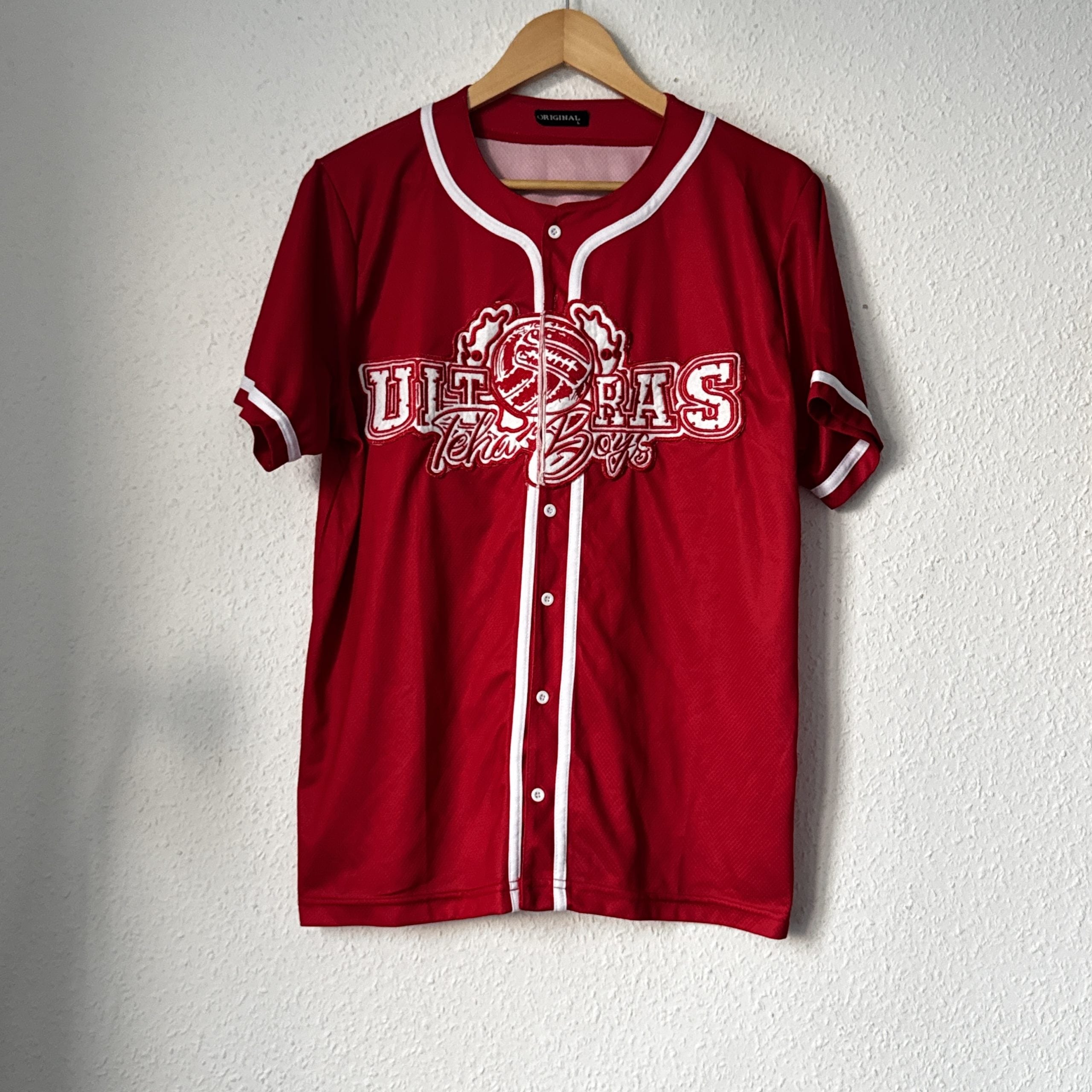 Original Red Baseball Jersey Ultras Teha Boys Large - 2232