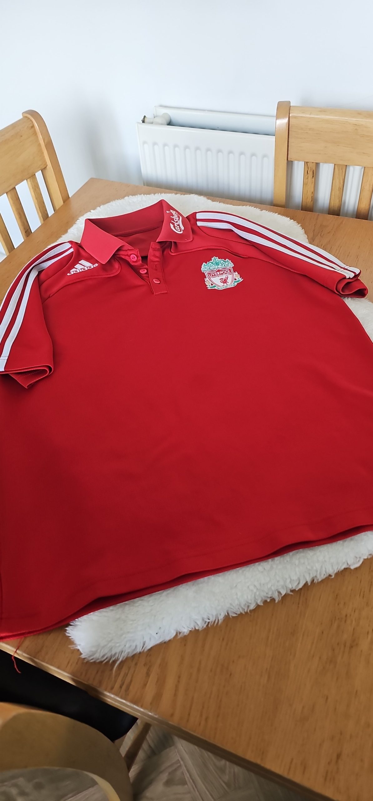 Adidas Red Liverpool Football Polo Shirt M