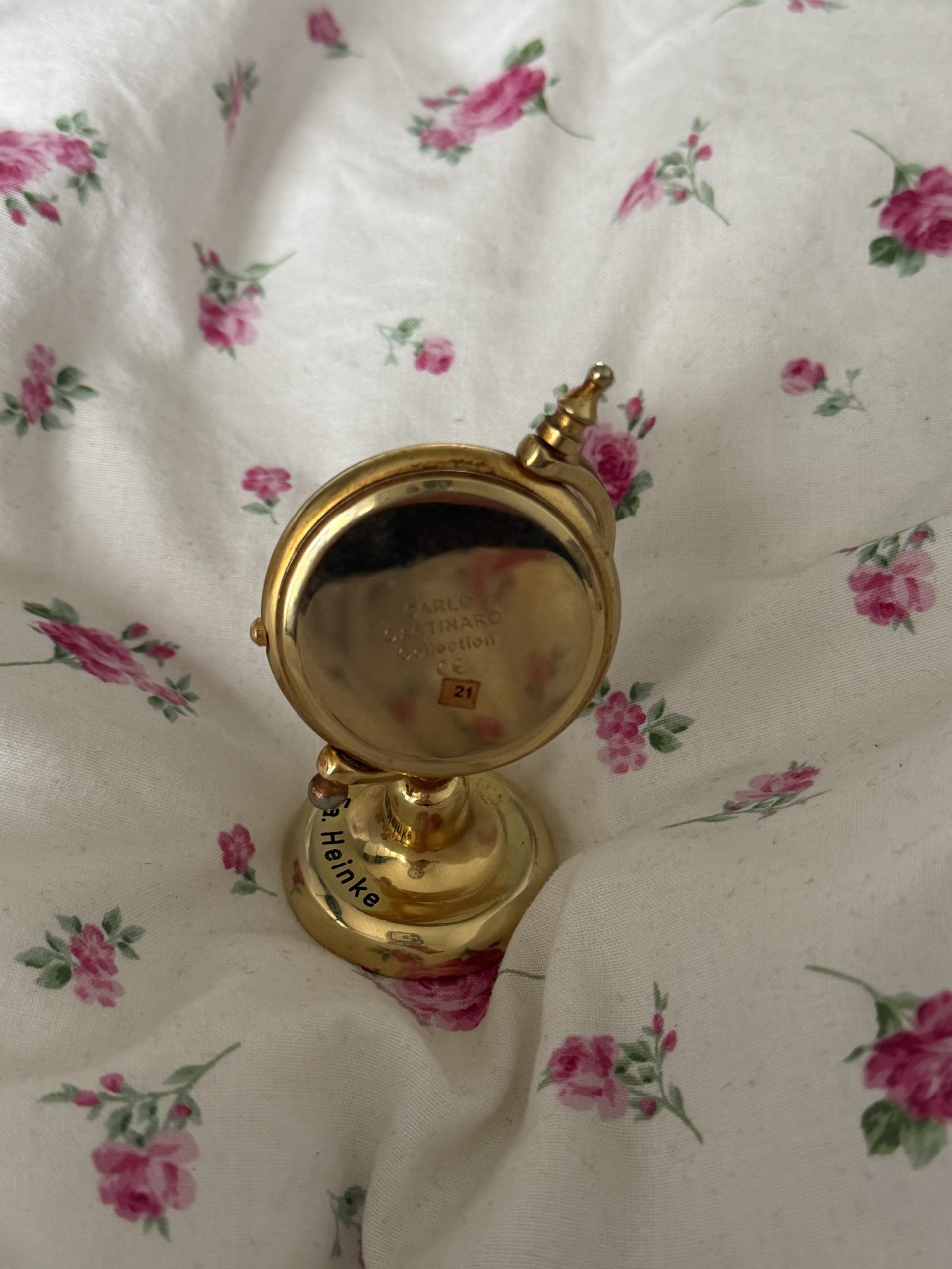 Carlo Cantinaro Gold Desk Clock Globe Quartz image 2