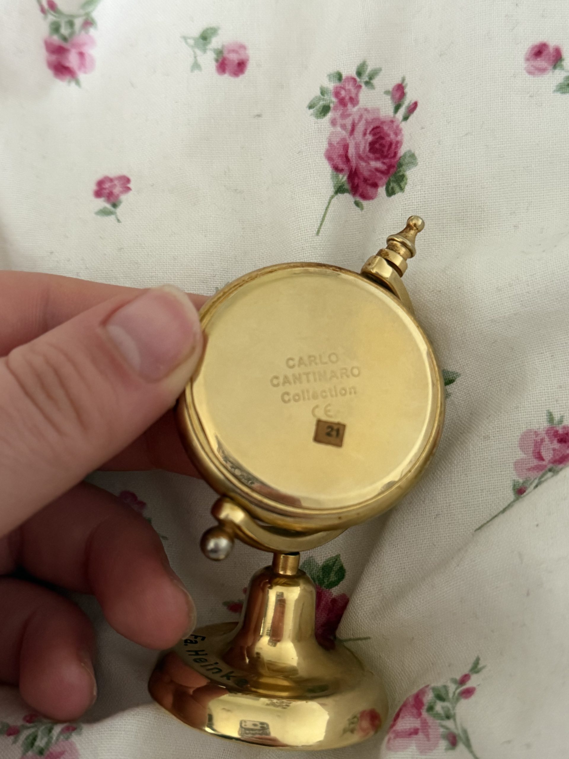 Carlo Cantinaro Gold Desk Clock Globe Quartz image 3