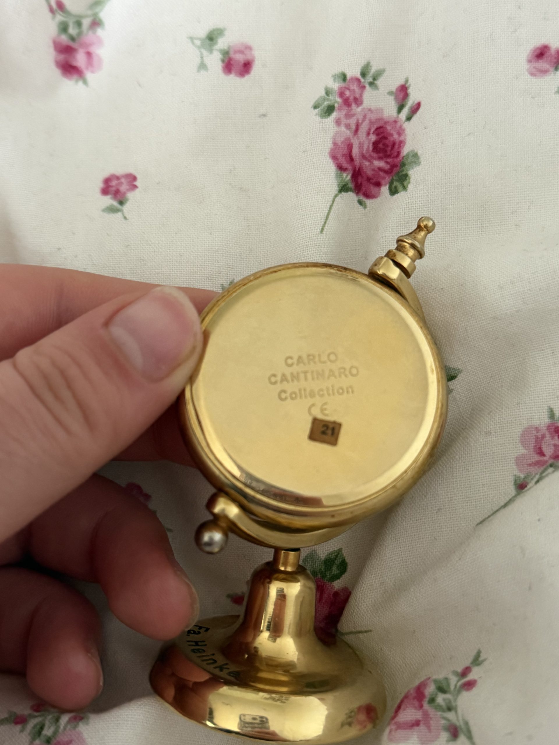 Carlo Cantinaro Gold Desk Clock Globe Quartz image 4