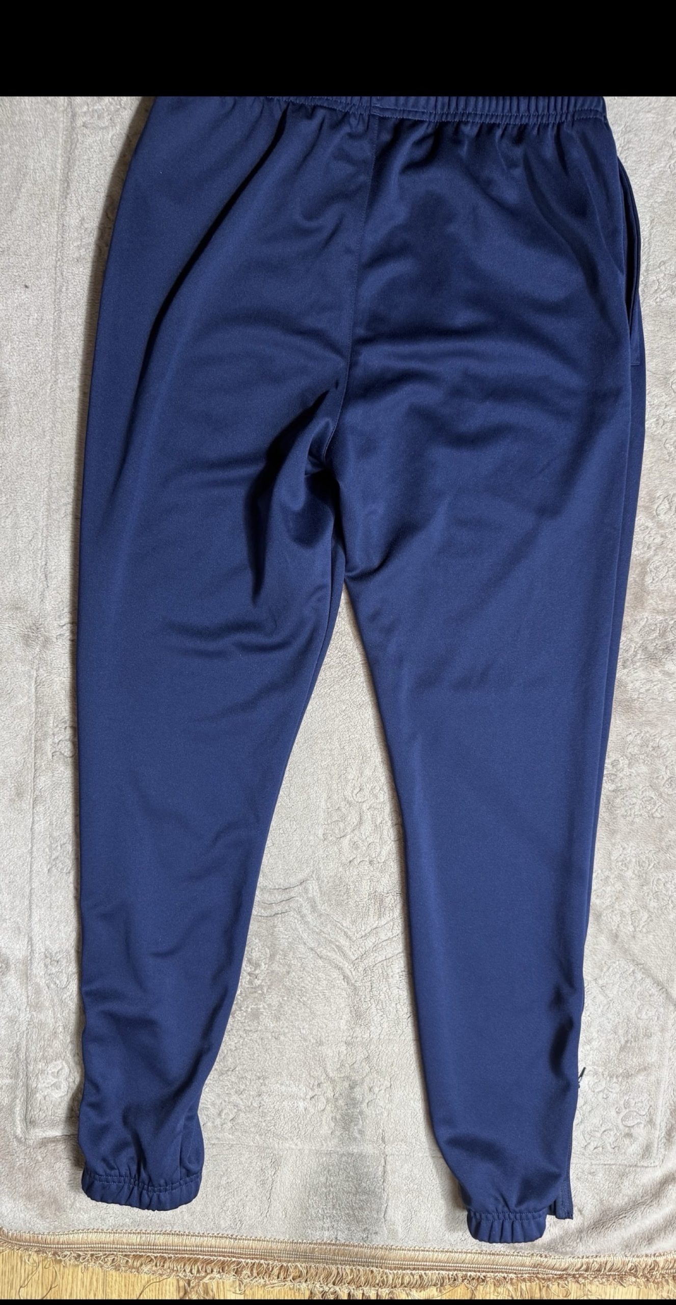 Puma Track Pants Mens M Navy Blue Slim Fit Zipped Ankles Sports Joggers