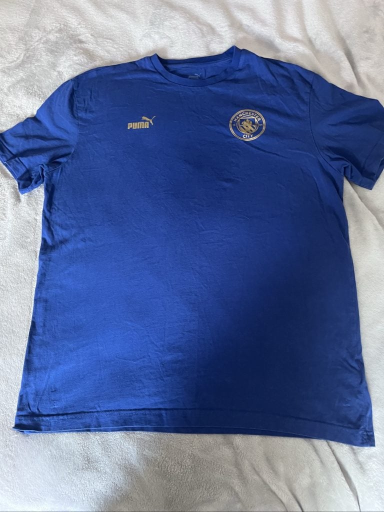 Puma Blue Manchester City Football T-Shirt Medium Men