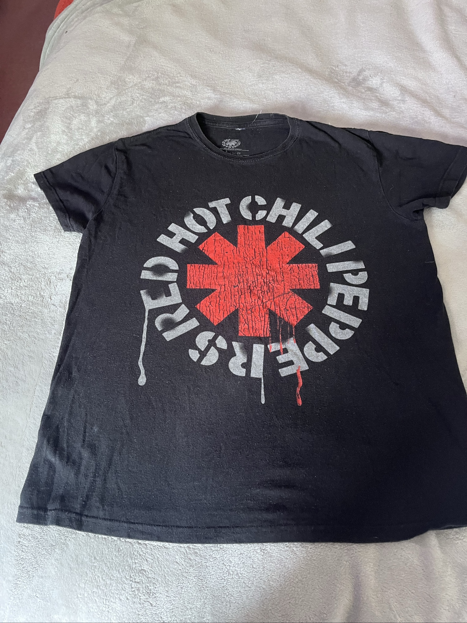 Red Hot Chili Peppers Black Logo T-Shirt Large Cotton