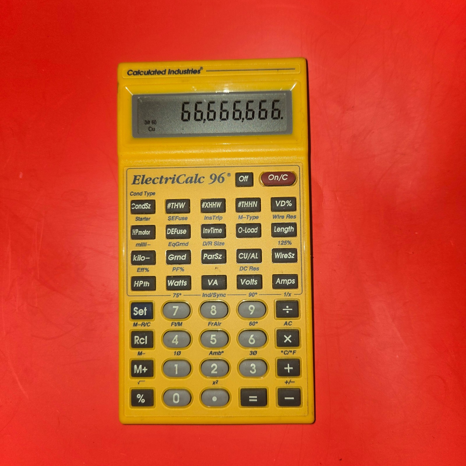 Calculated Industries Yellow ElectriCalc 96 Electrical Calculator