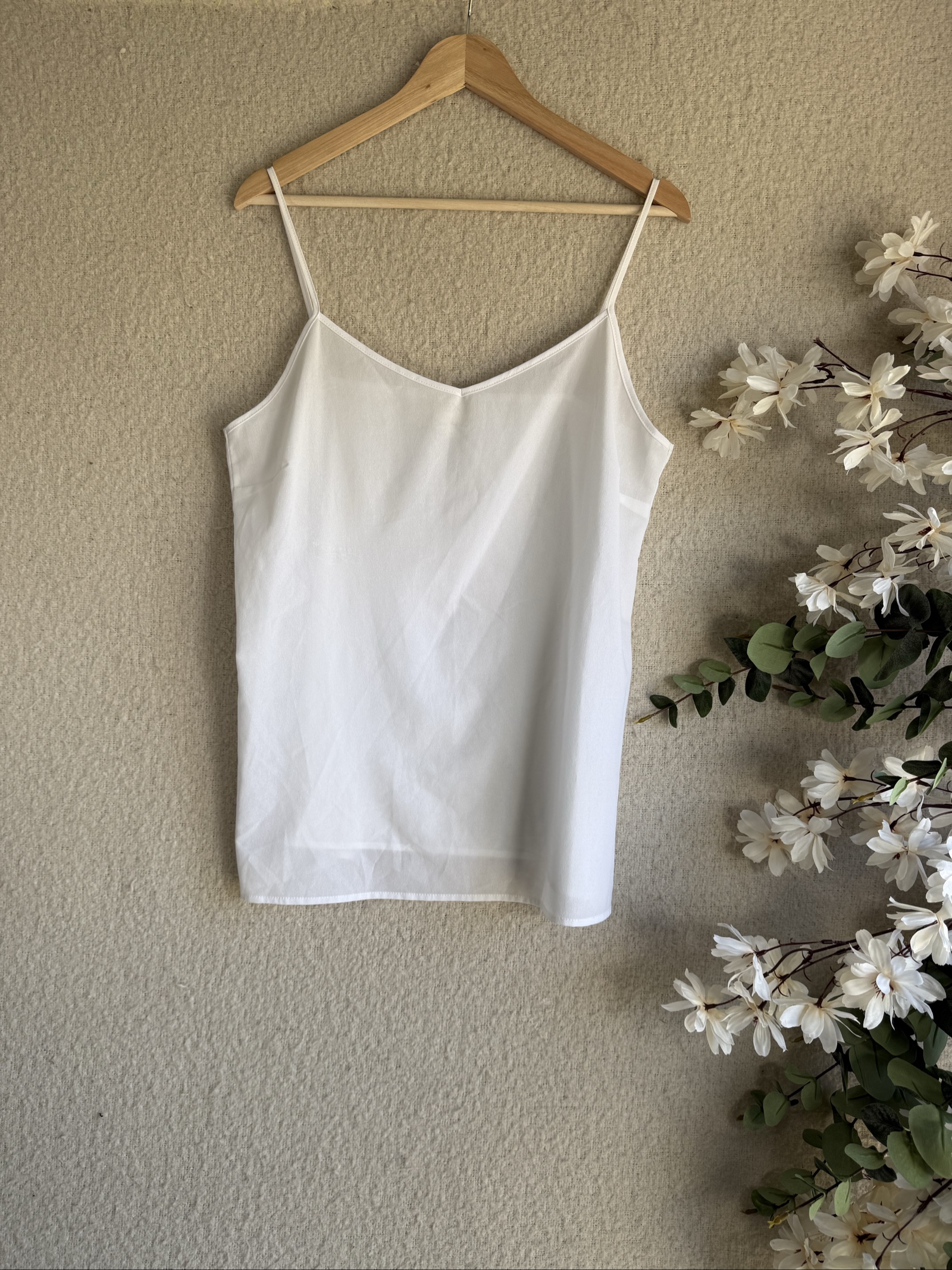 Next White Sleeveless Camisole Top Size 16 Lightweight Polyester Casual Summer