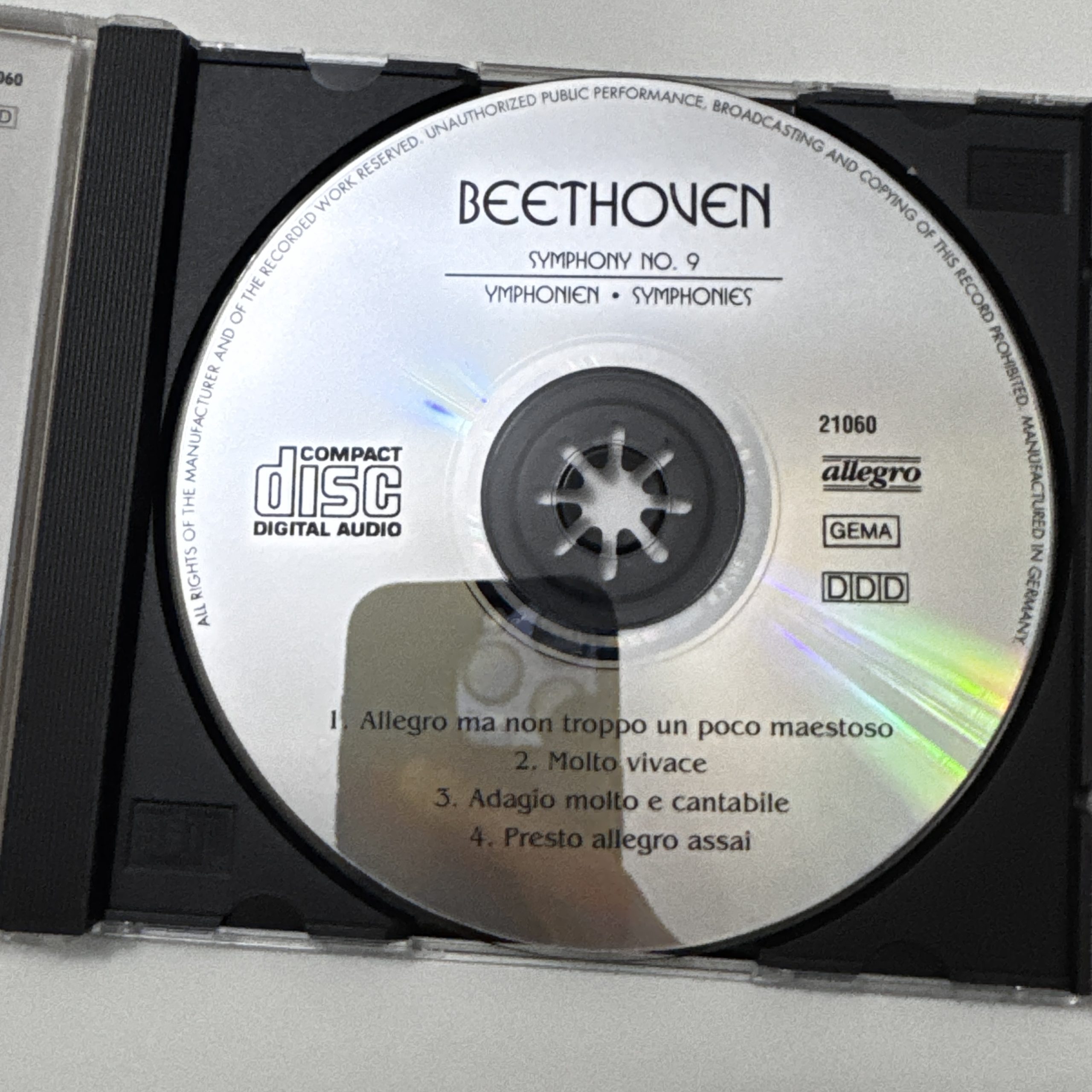 Allegro Beethoven Symphony No. 9 CD Classical Music Media 73 image 3