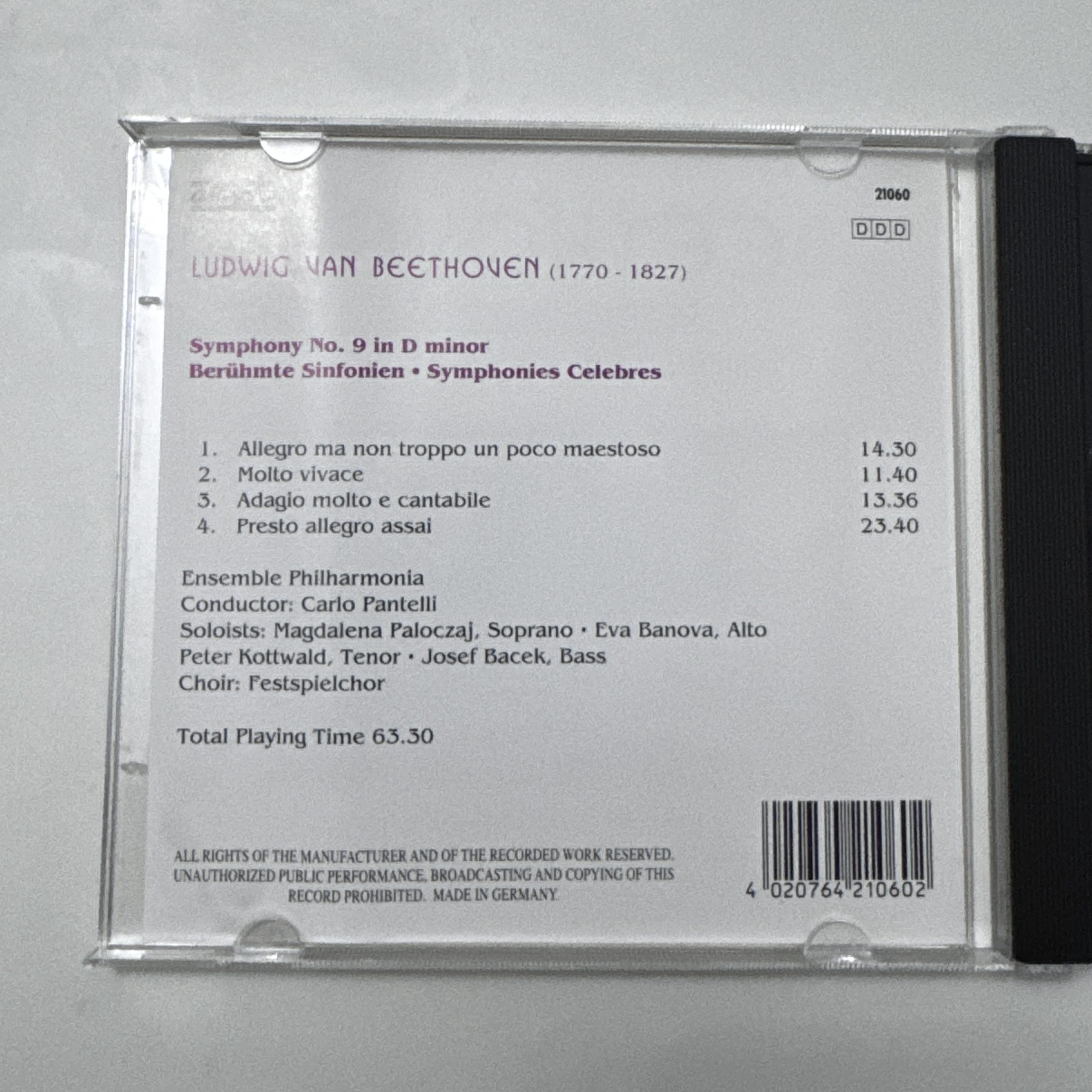 Allegro Beethoven Symphony No. 9 CD Classical Music Media 73 image 4