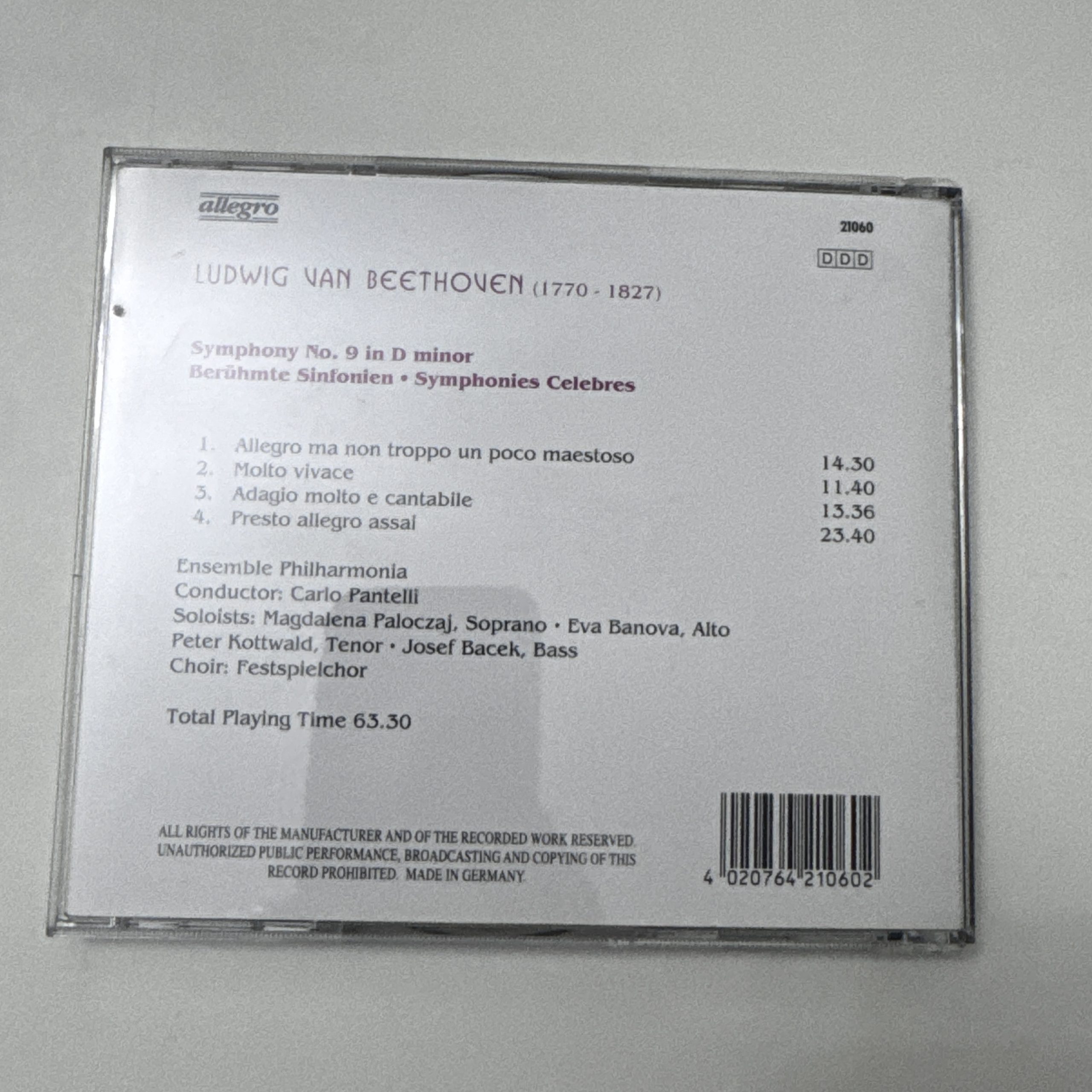 Allegro Beethoven Symphony No. 9 CD Classical Music Media 73 image 5