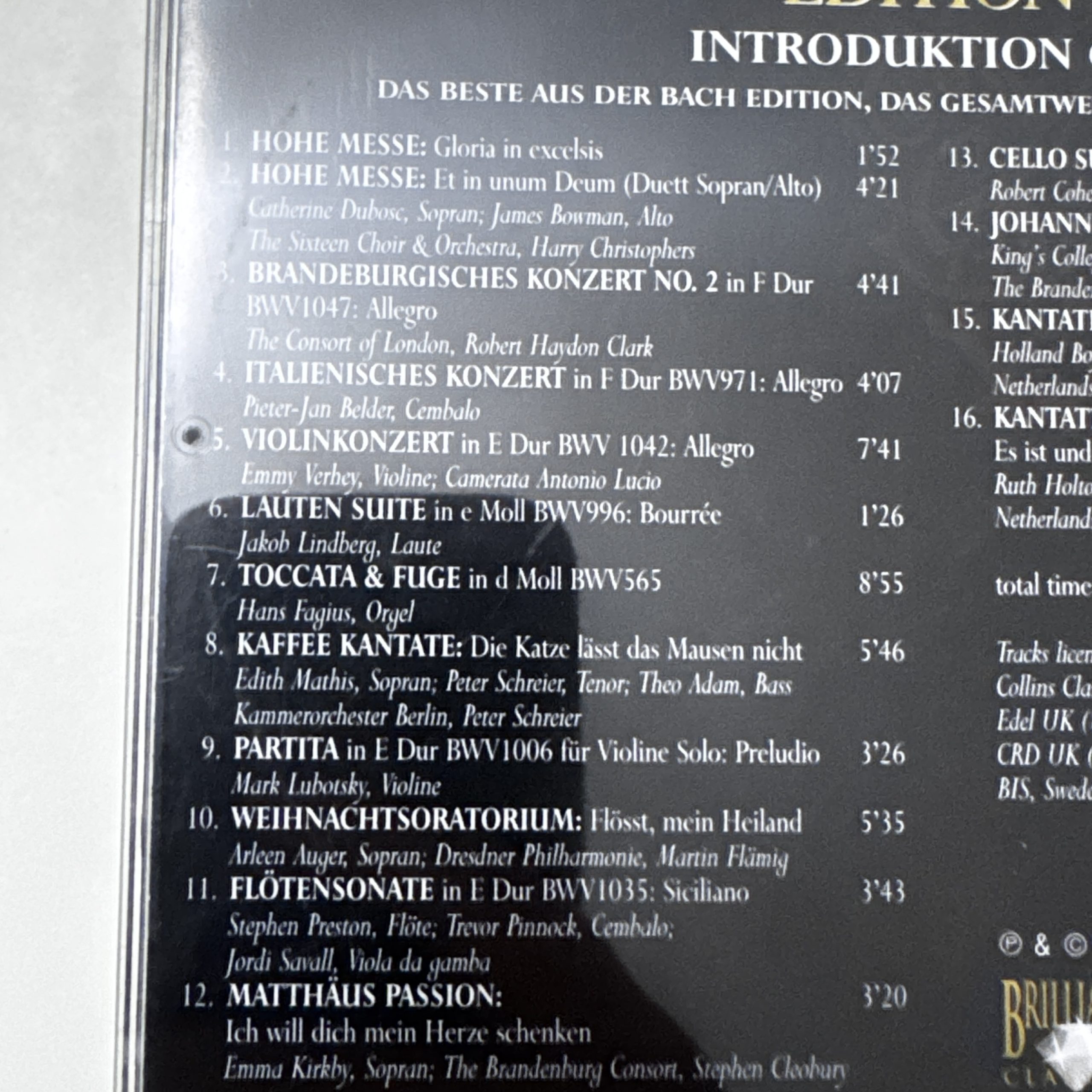 Brilliant Classics Bach Edition Introduction CD 1999 Media 74 image 3