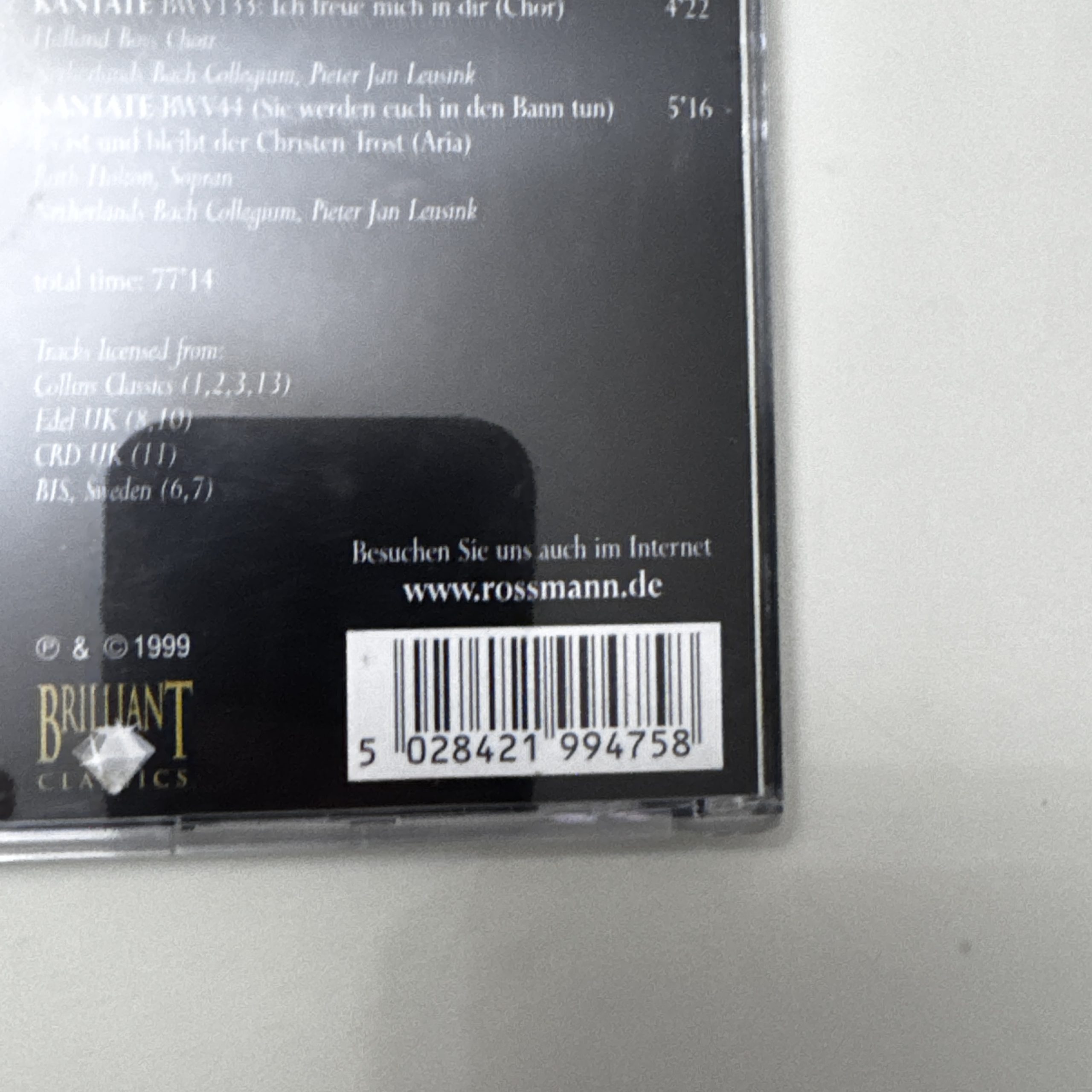 Brilliant Classics Bach Edition Introduction CD 1999 Media 74 image 5