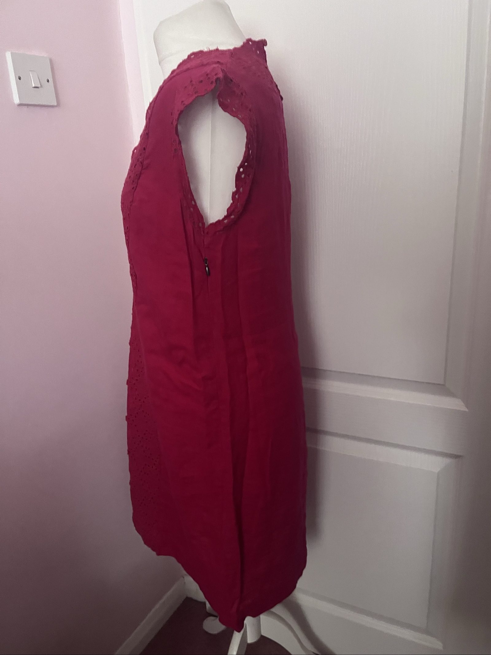 White Stuff Pink Eyelet Lace Shift Dress 12 image 3