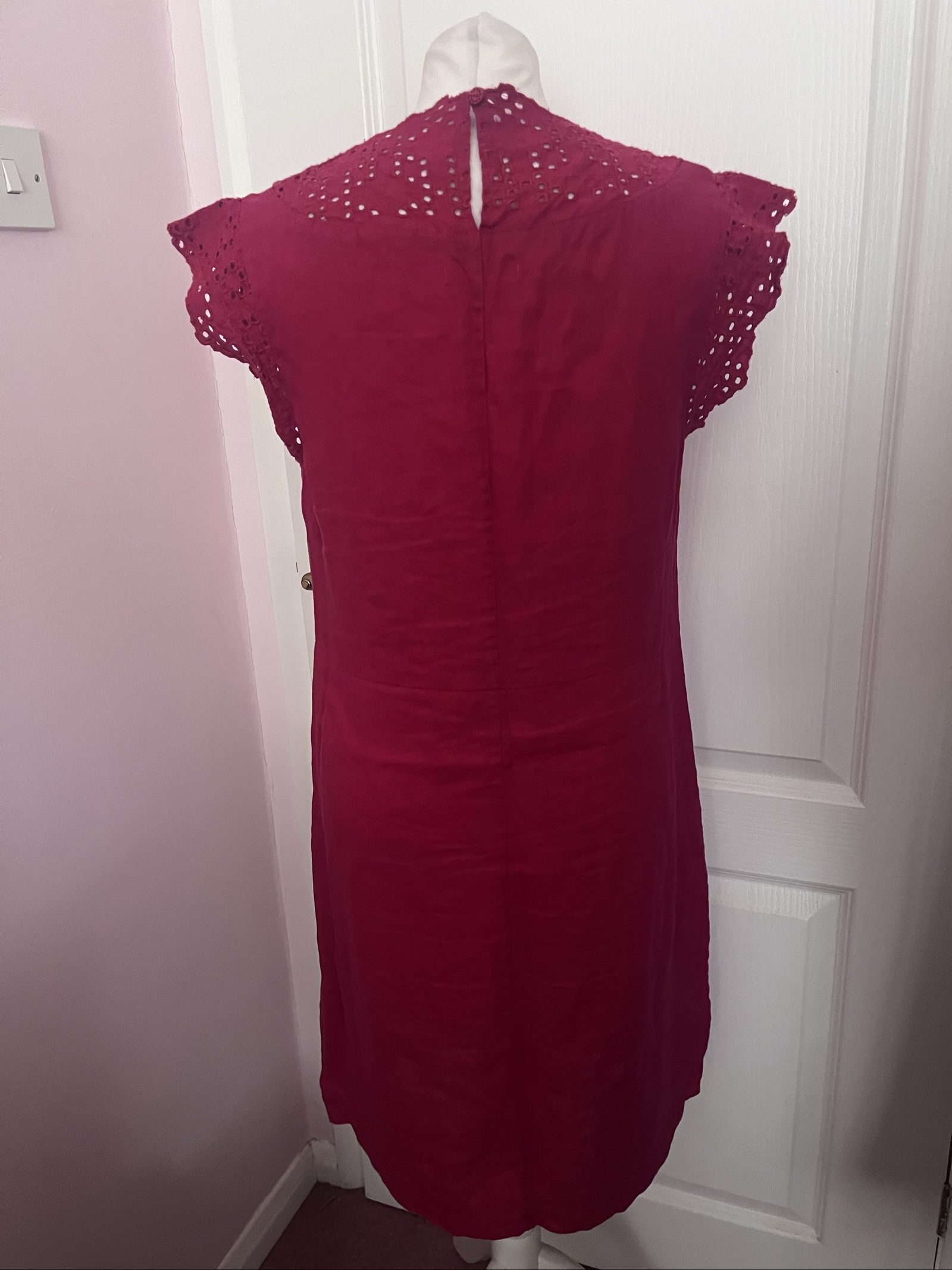 White Stuff Pink Eyelet Lace Shift Dress 12 image 4