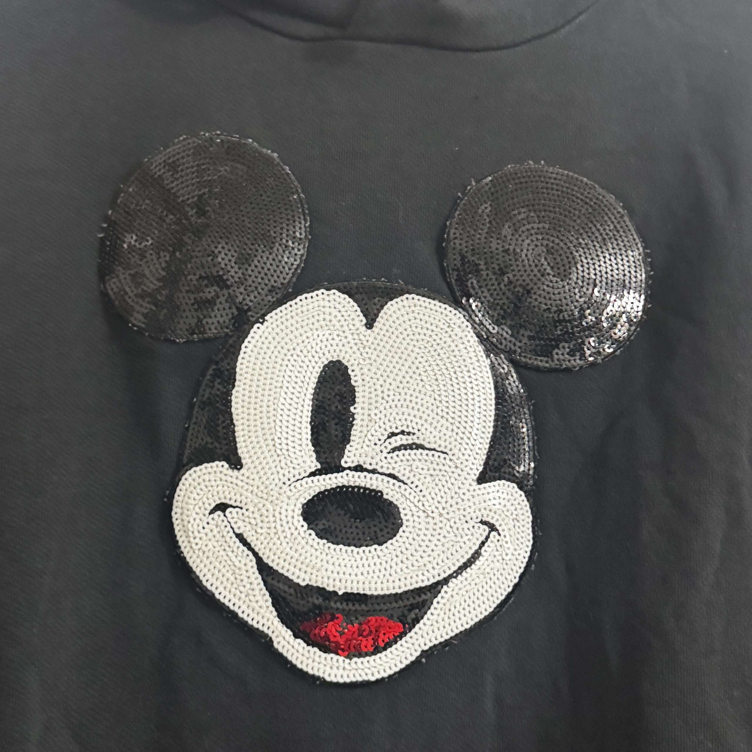 Levi's Black Mickey Mouse Sequin Hoodie Large 2236 image 4