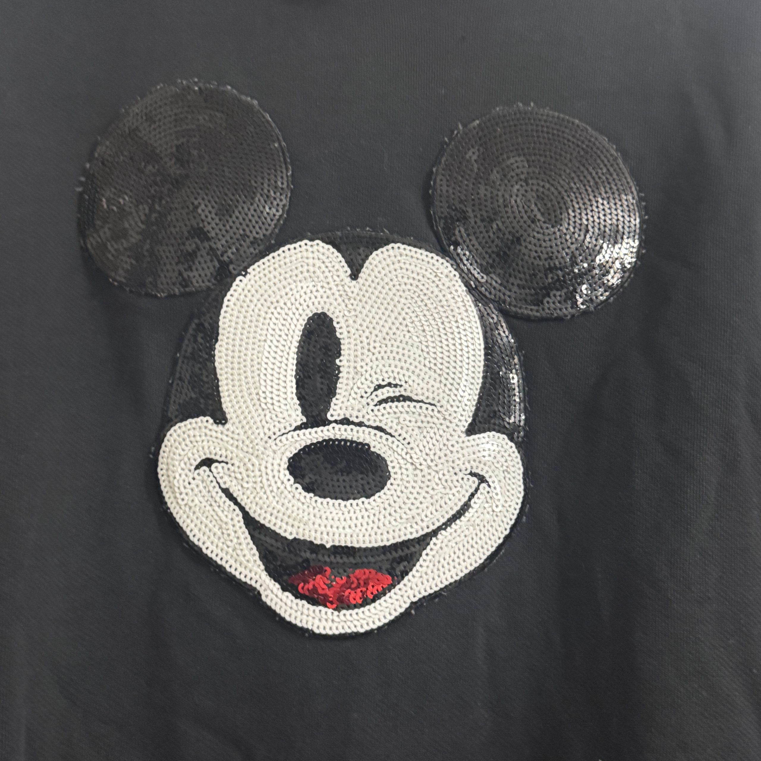Levi's Black Mickey Mouse Sequin Hoodie Large 2236 image 5