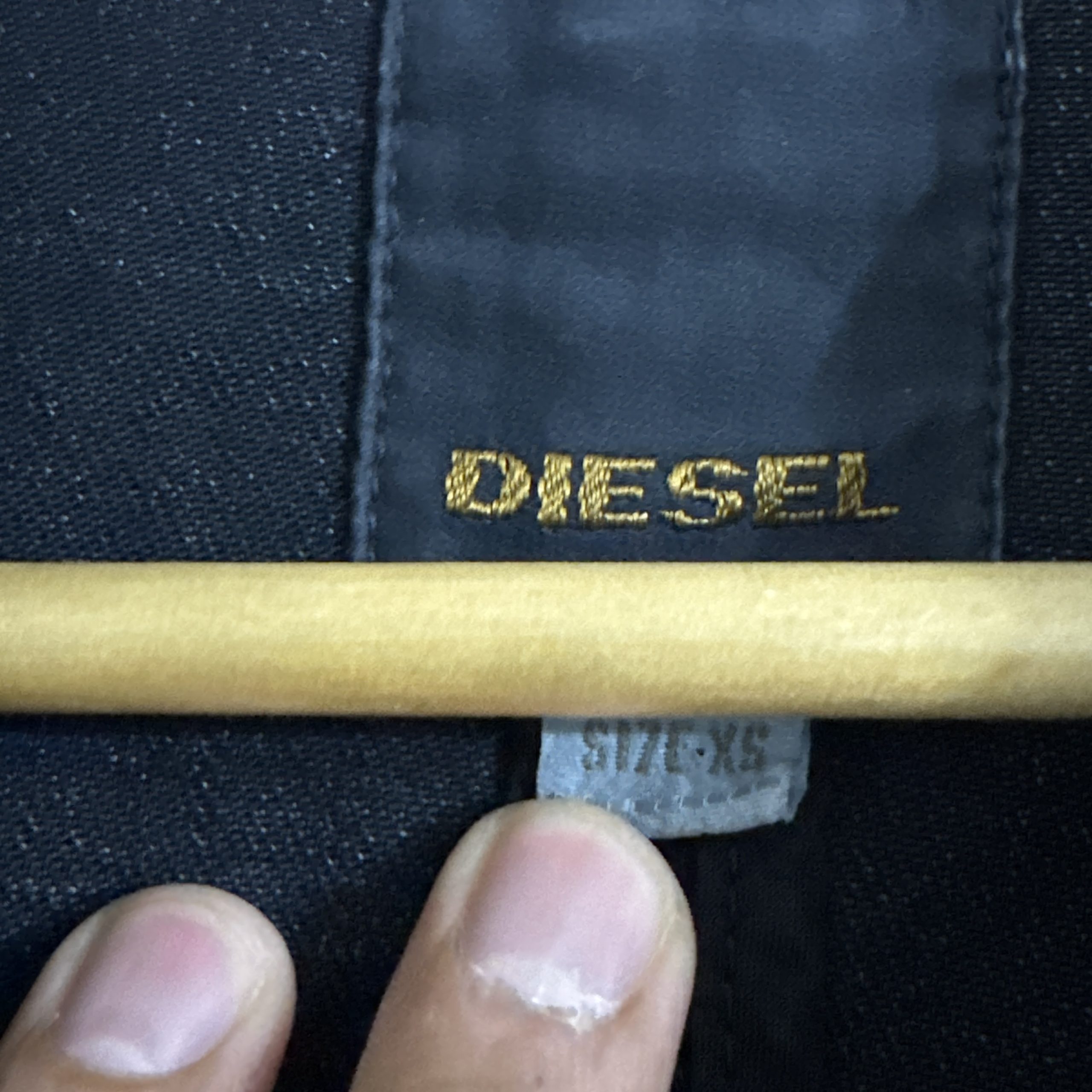 Diesel Black Cotton Biker Jacket XS Zip Pockets 2240 image 5
