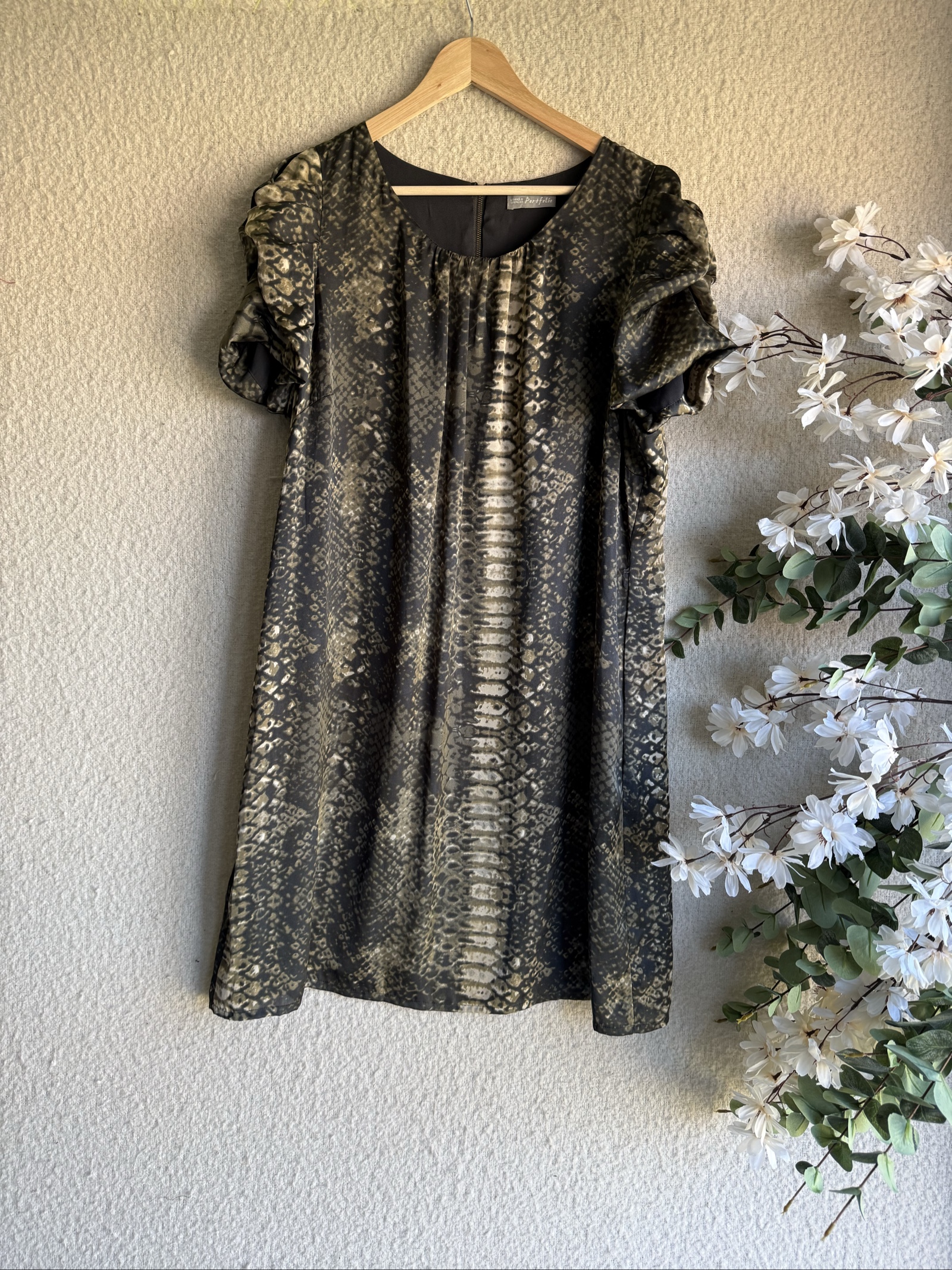 Marks & Spencer Portfolio Snake Print Dress UK 22 Elegant Occasion Chic