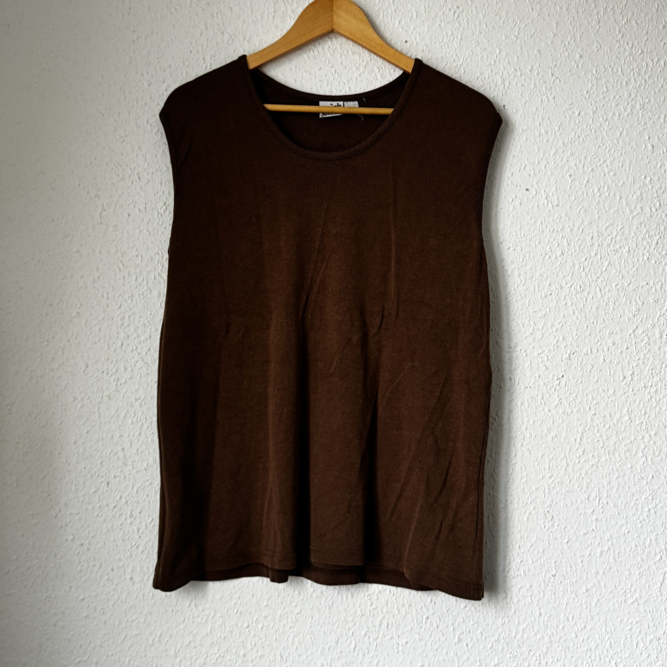 Marlboro Brown Ribbed Knit Sleeveless Top Large Brown 2251 image 3