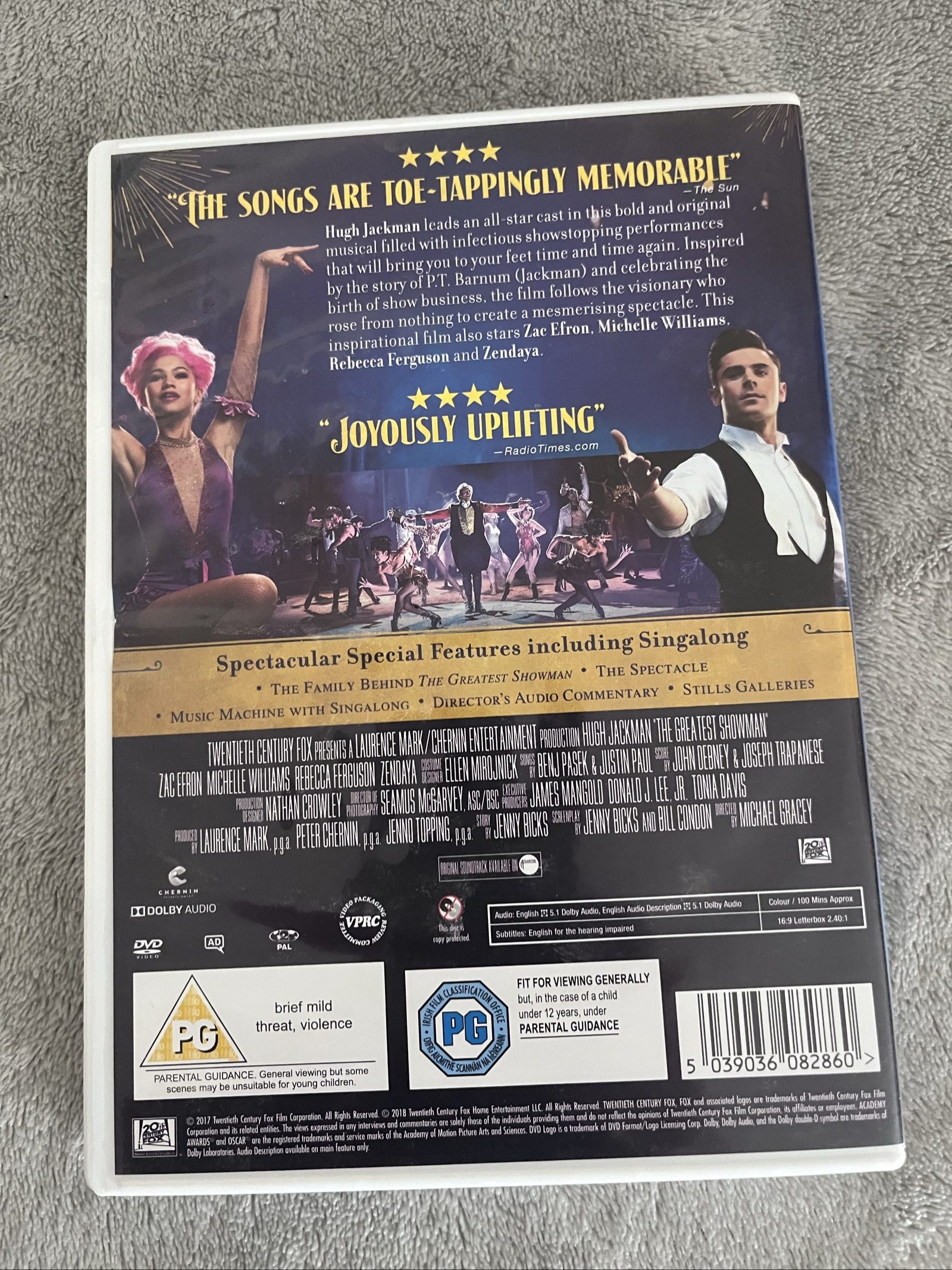 The Greatest Showman PG Musical Film DVD Unisex Other image 2