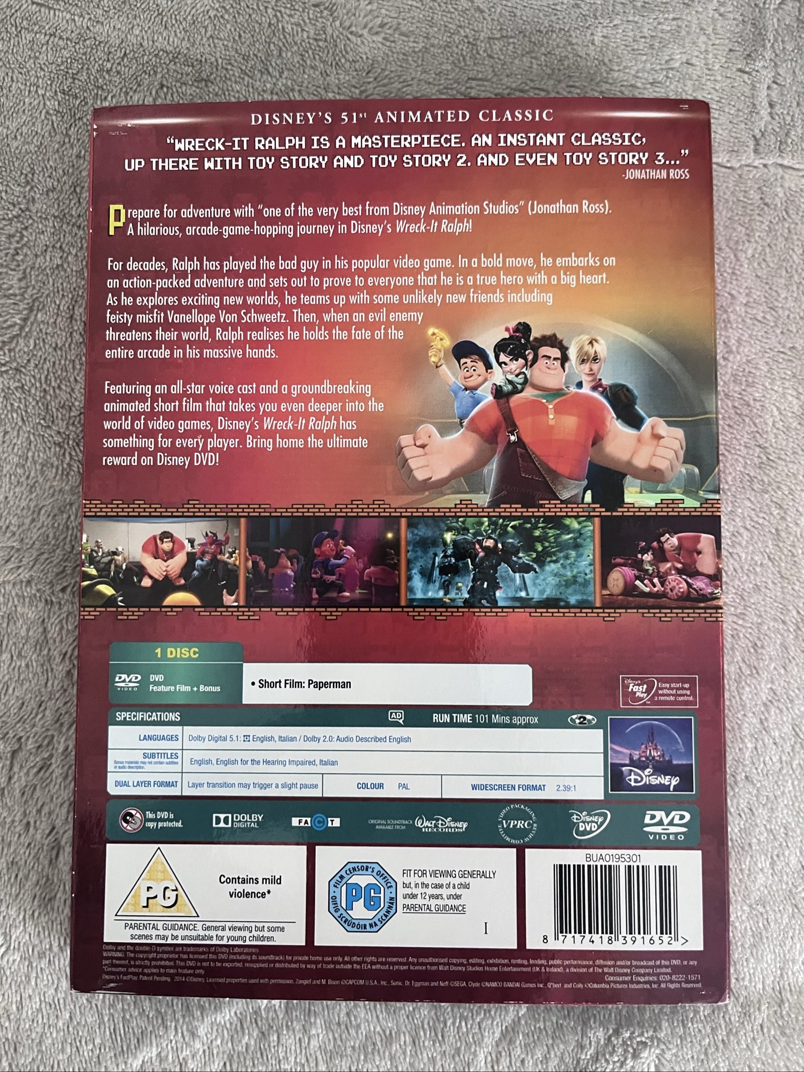 Disney Red Wreck-It Ralph DVD 1 Disc PG image 2