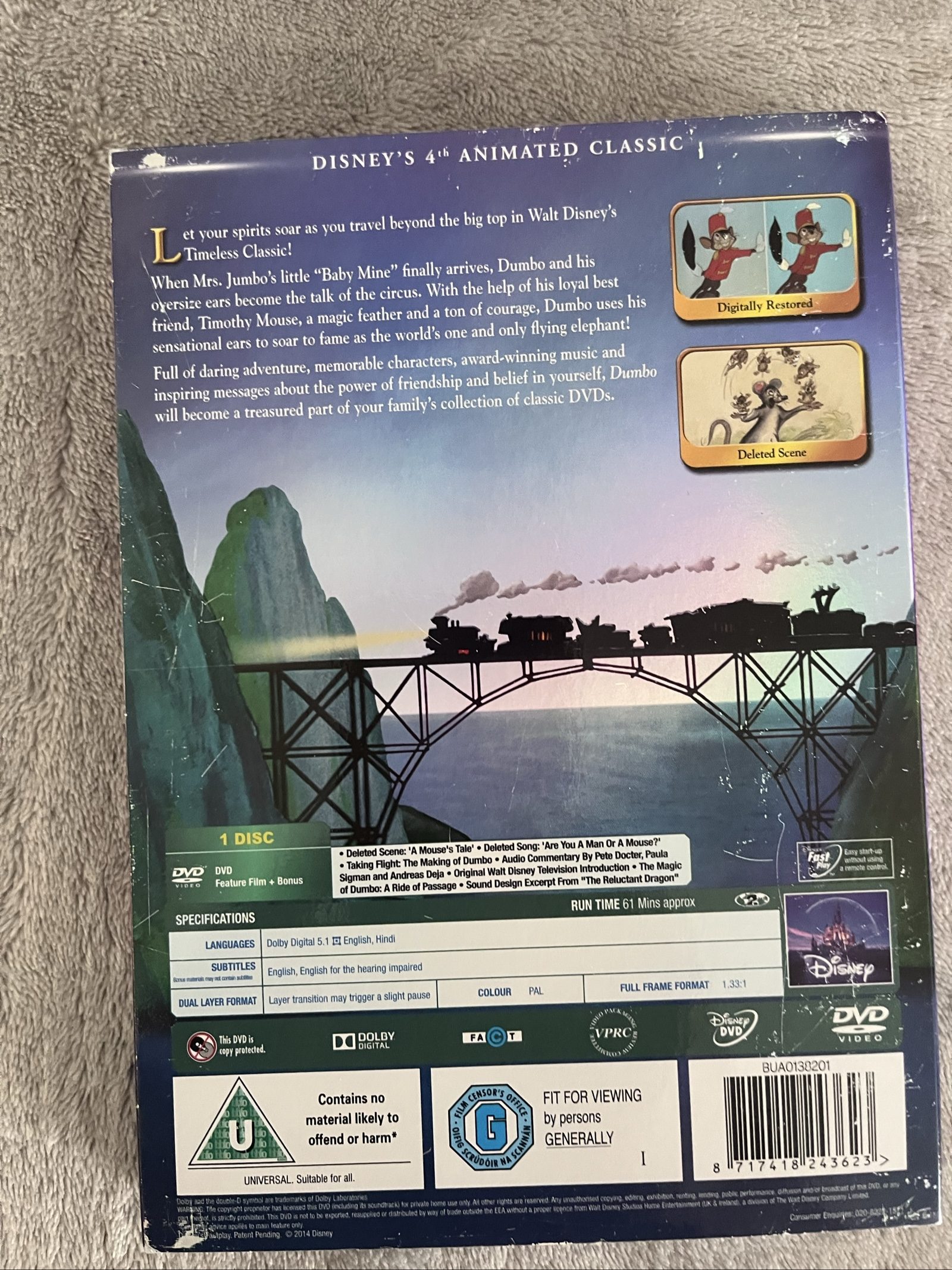Disney Dumbo Purple DVD Classic 1 Disc image 2
