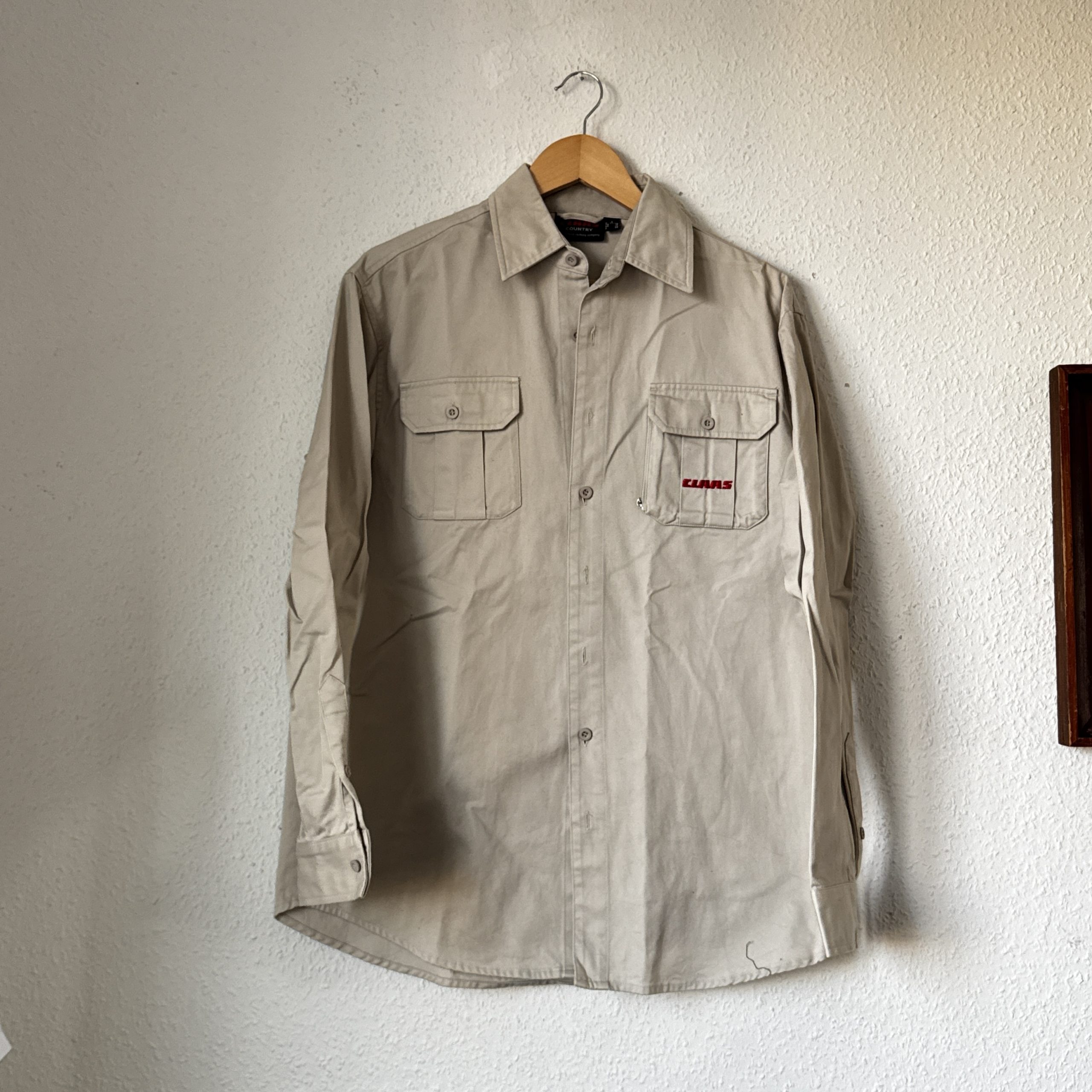 CLAAS Beige Work Shirt M with Zipper Pocket 2275
