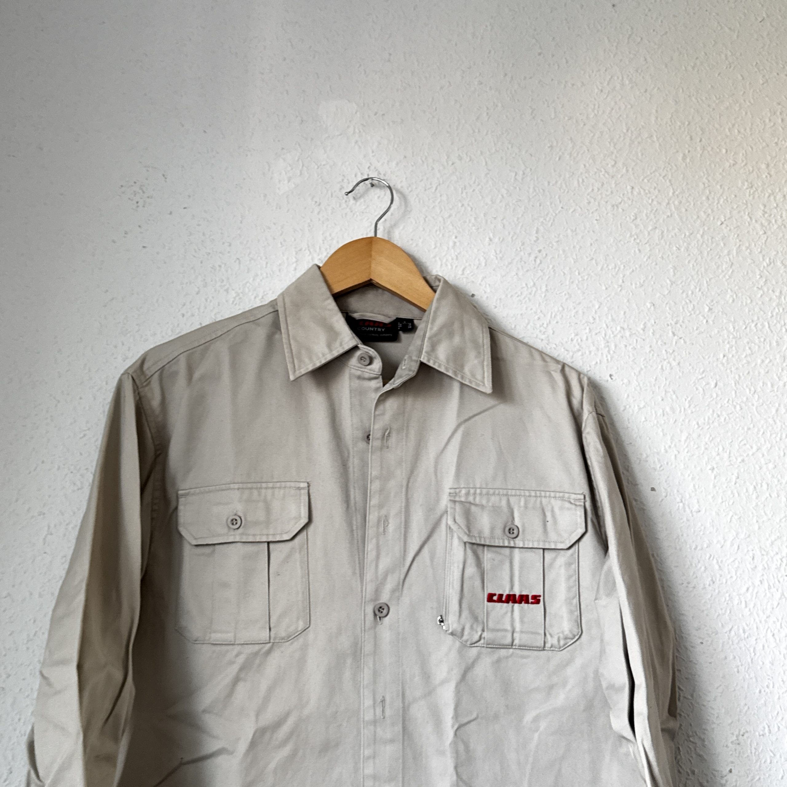 CLAAS Beige Work Shirt M with Zipper Pocket 2275 image 3